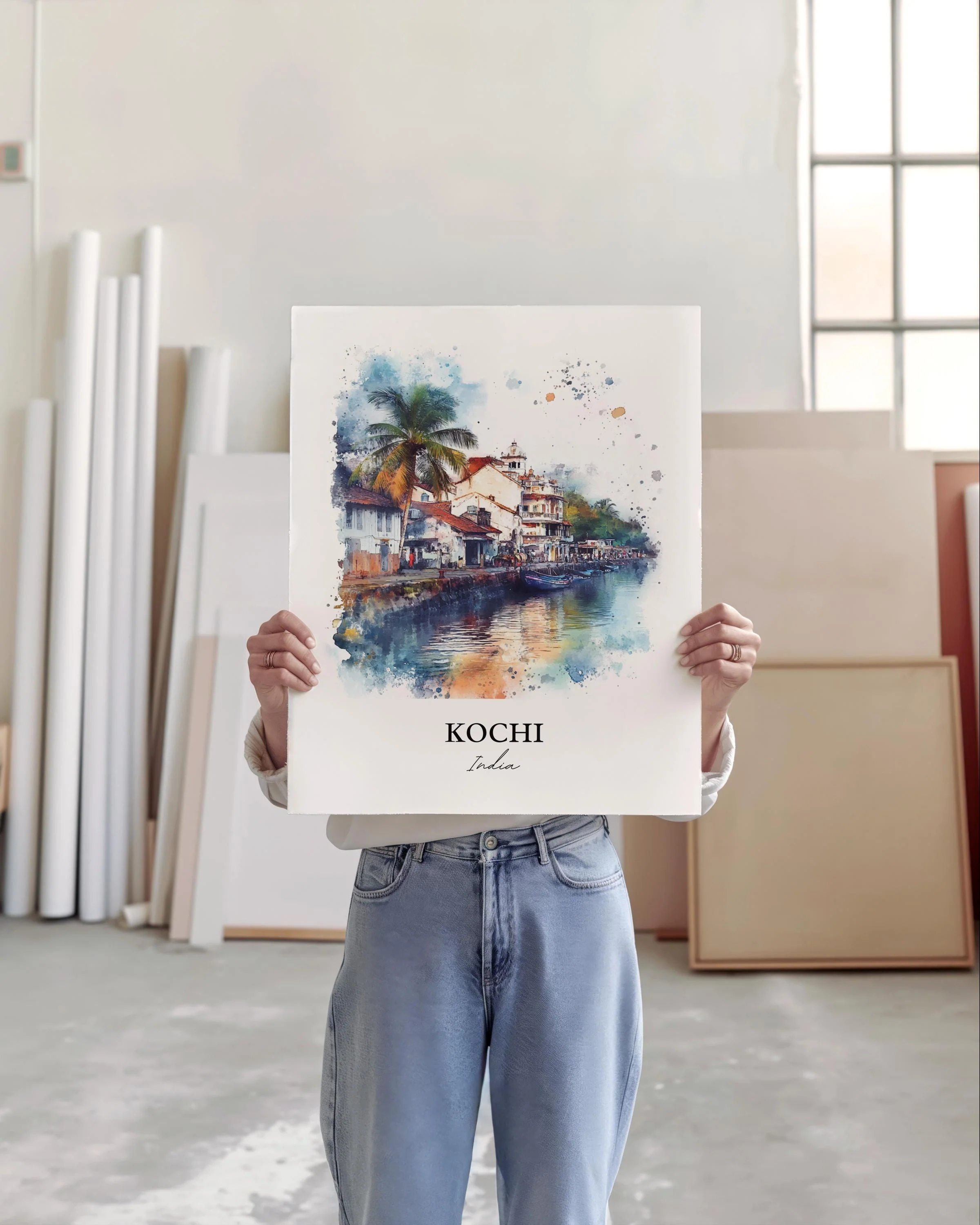 Kochi, India – Watercolor Art Print - Image 3