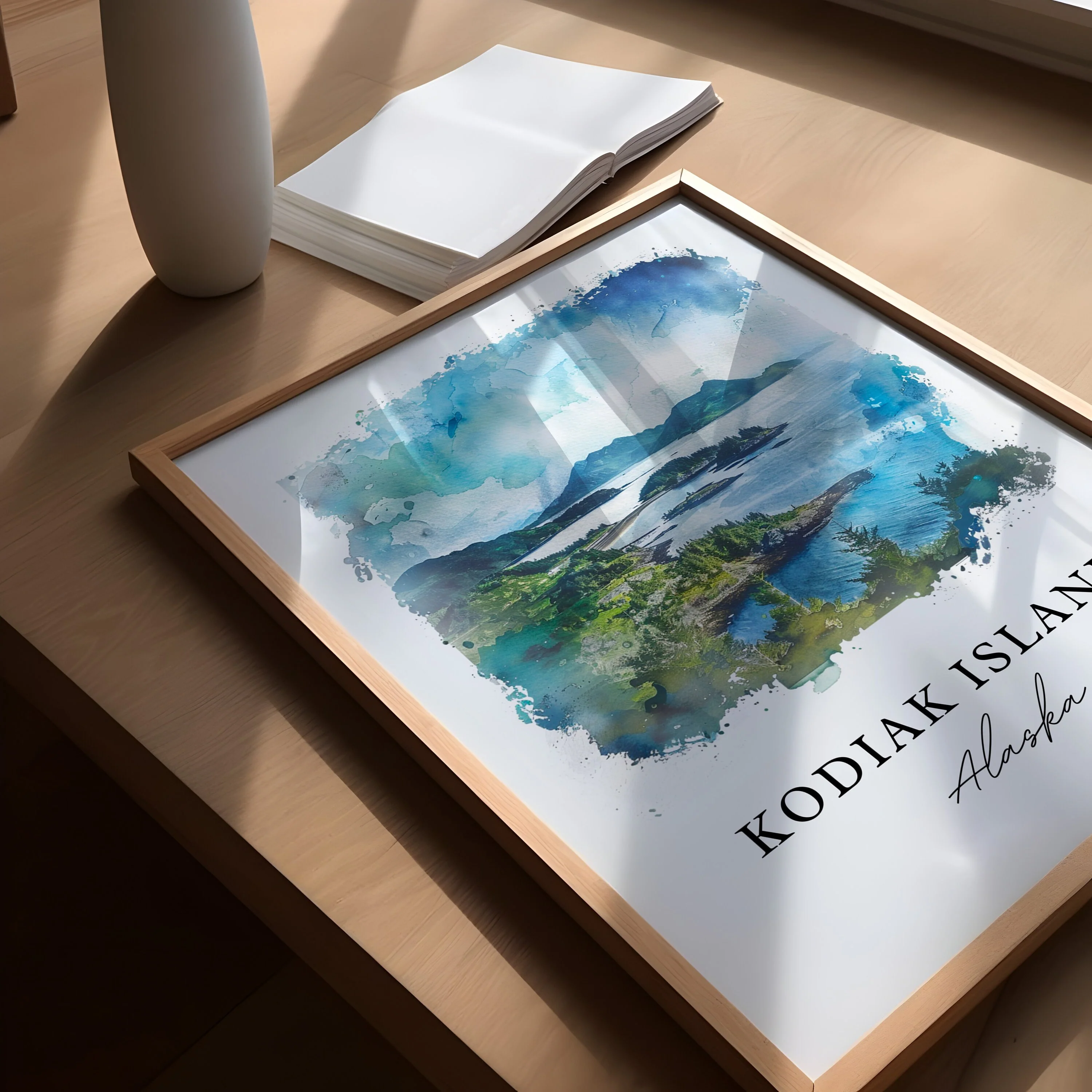 Kodiak Island, Alaska, Alaska – Watercolor Art Print - Image 3