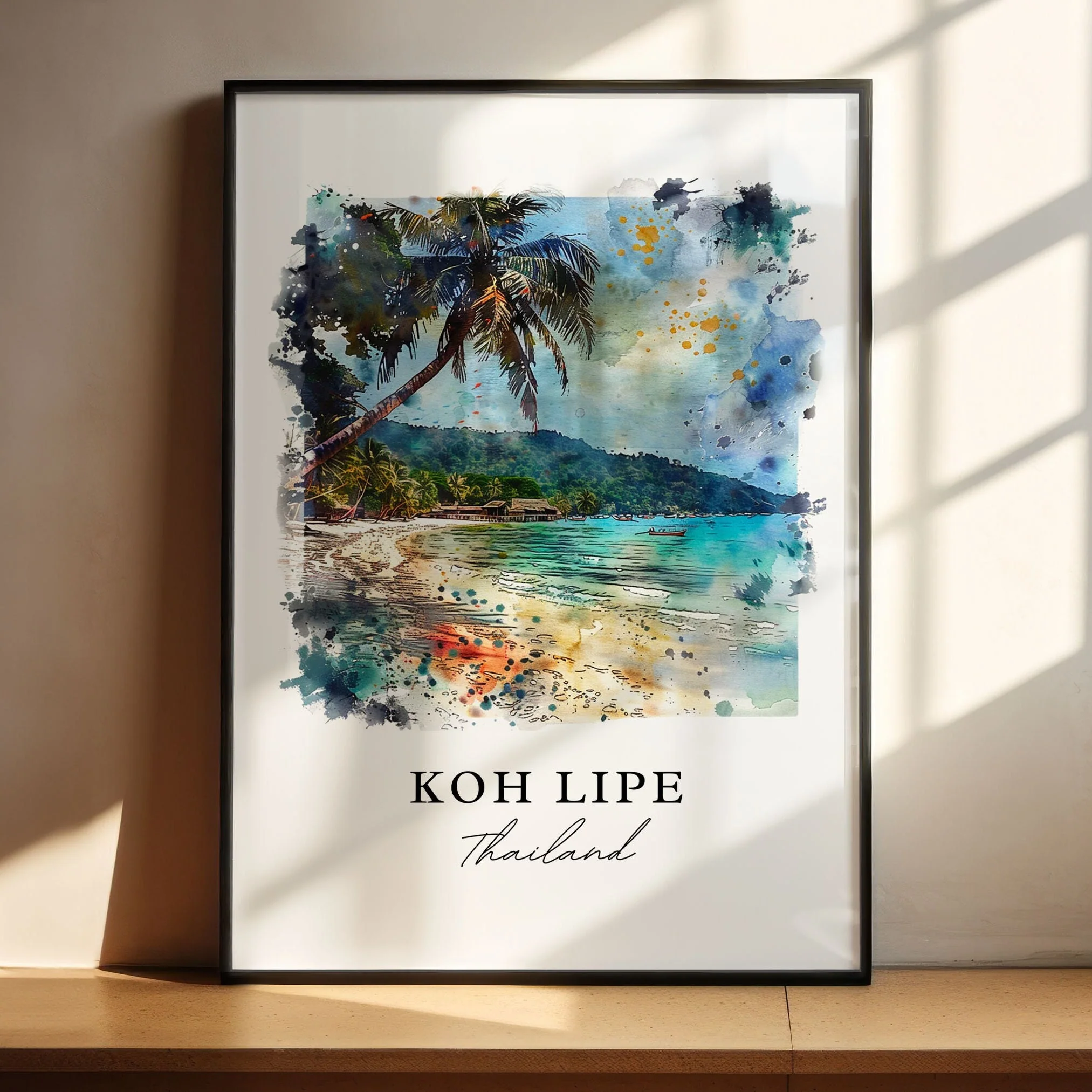 Koh Lipe, Thailand – Watercolor Art Print of Andaman Sea - Image 4