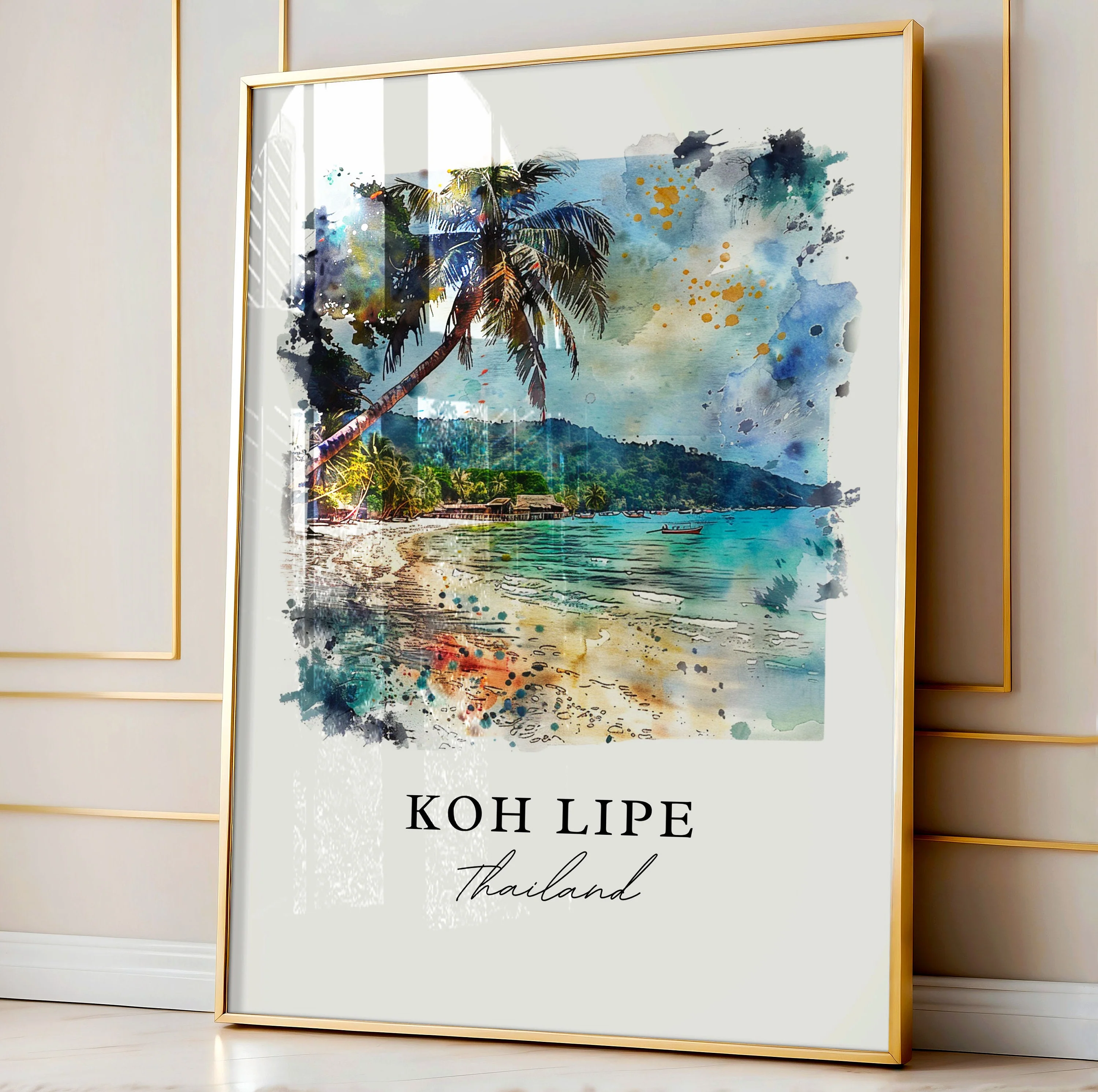 Koh Lipe, Thailand – Watercolor Art Print of Andaman Sea - Image 5