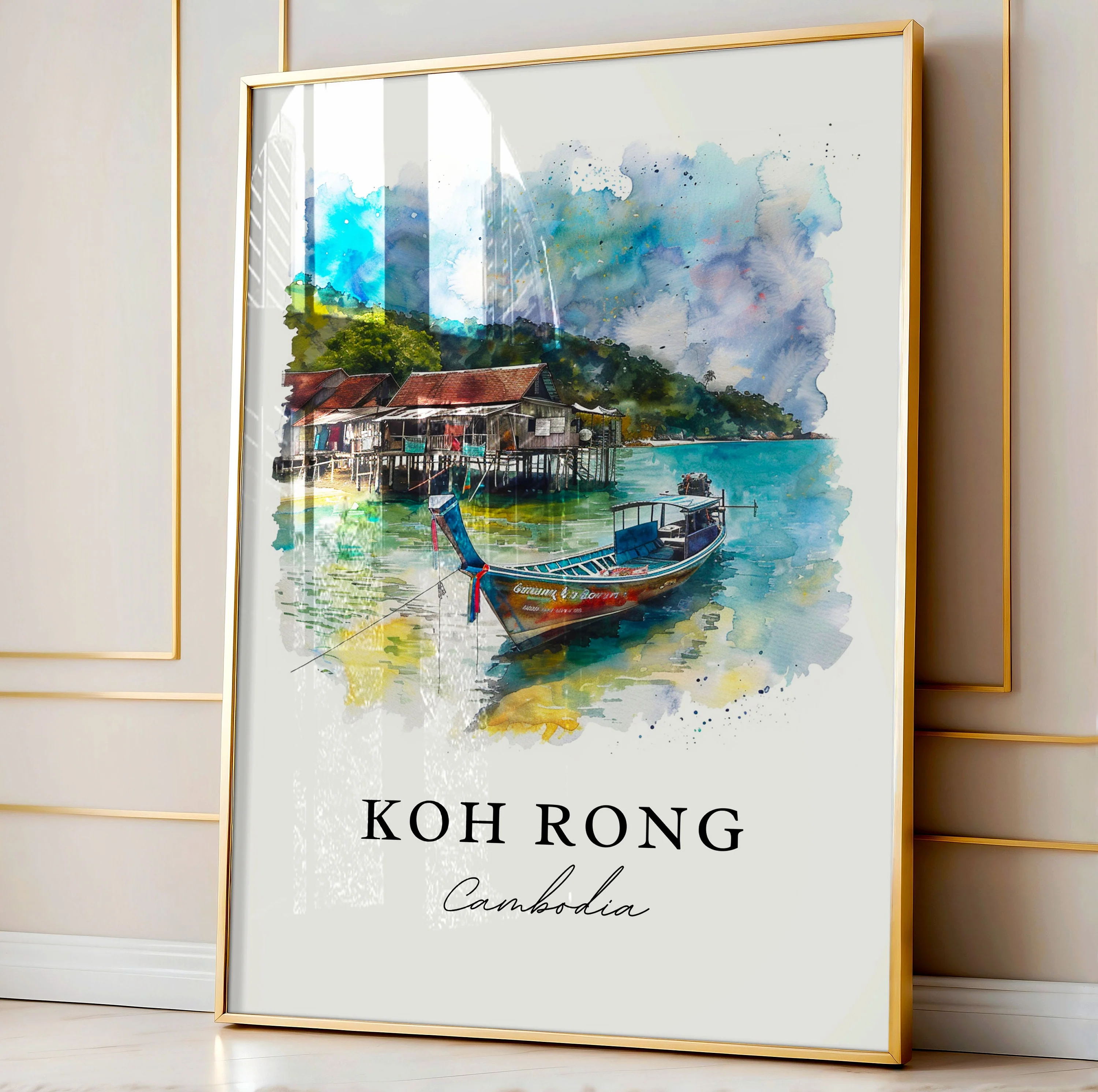 Koh Rong, Cambodia – Watercolor Art Print - Image 4