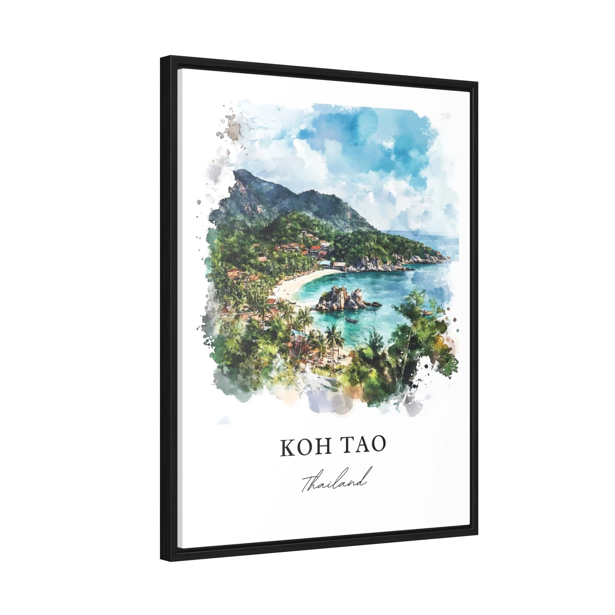 Koh Tao, Thailand – Watercolor Art Print of Mae Haad Beach - Image 6