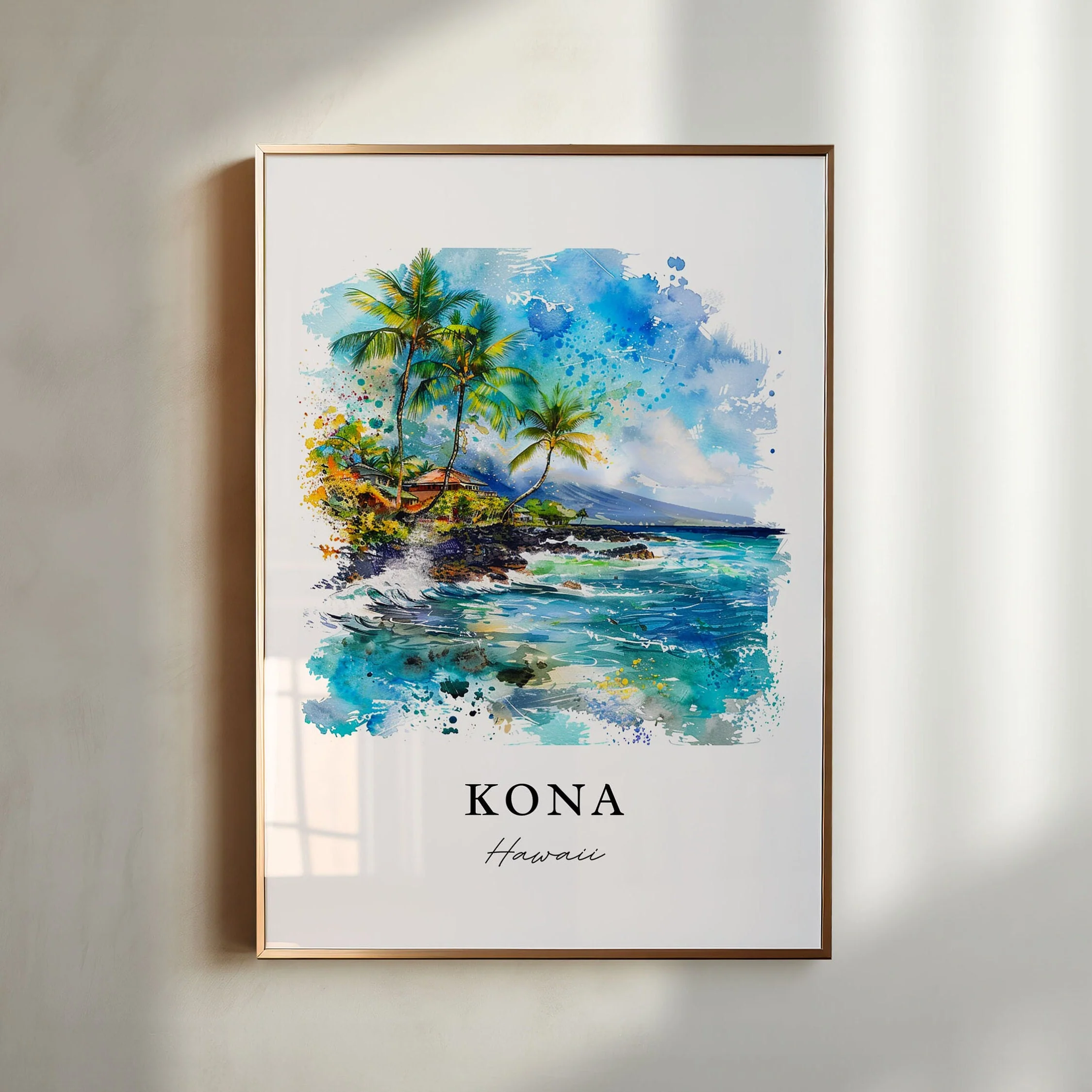 Kailua-Kona, Hawaii Watercolor Art Print