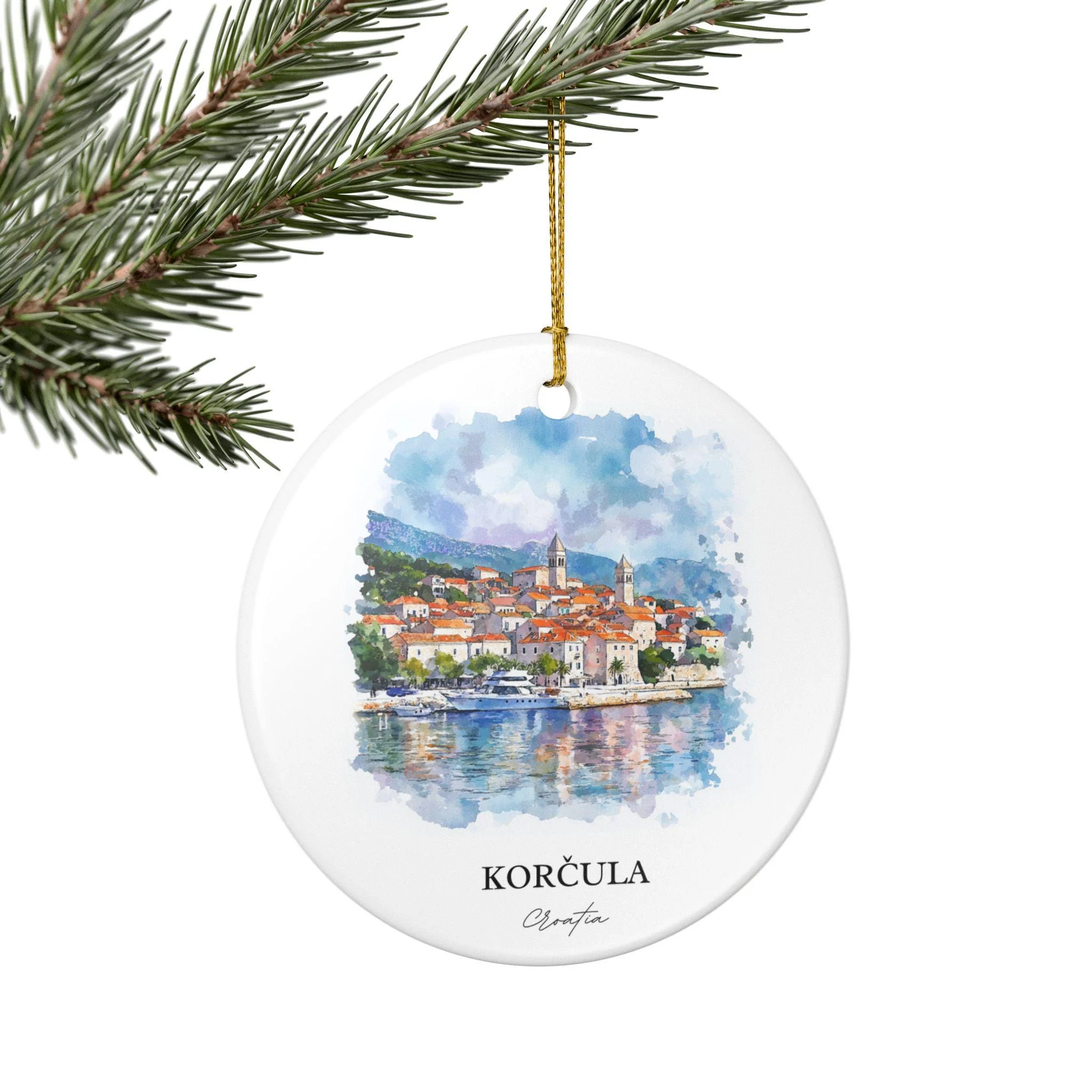Korcula Croatia Ornament: Unique Korcula Souvenir, Korcula Croatia Xmas Decor, and Authentic Croatia Gift - Image 5