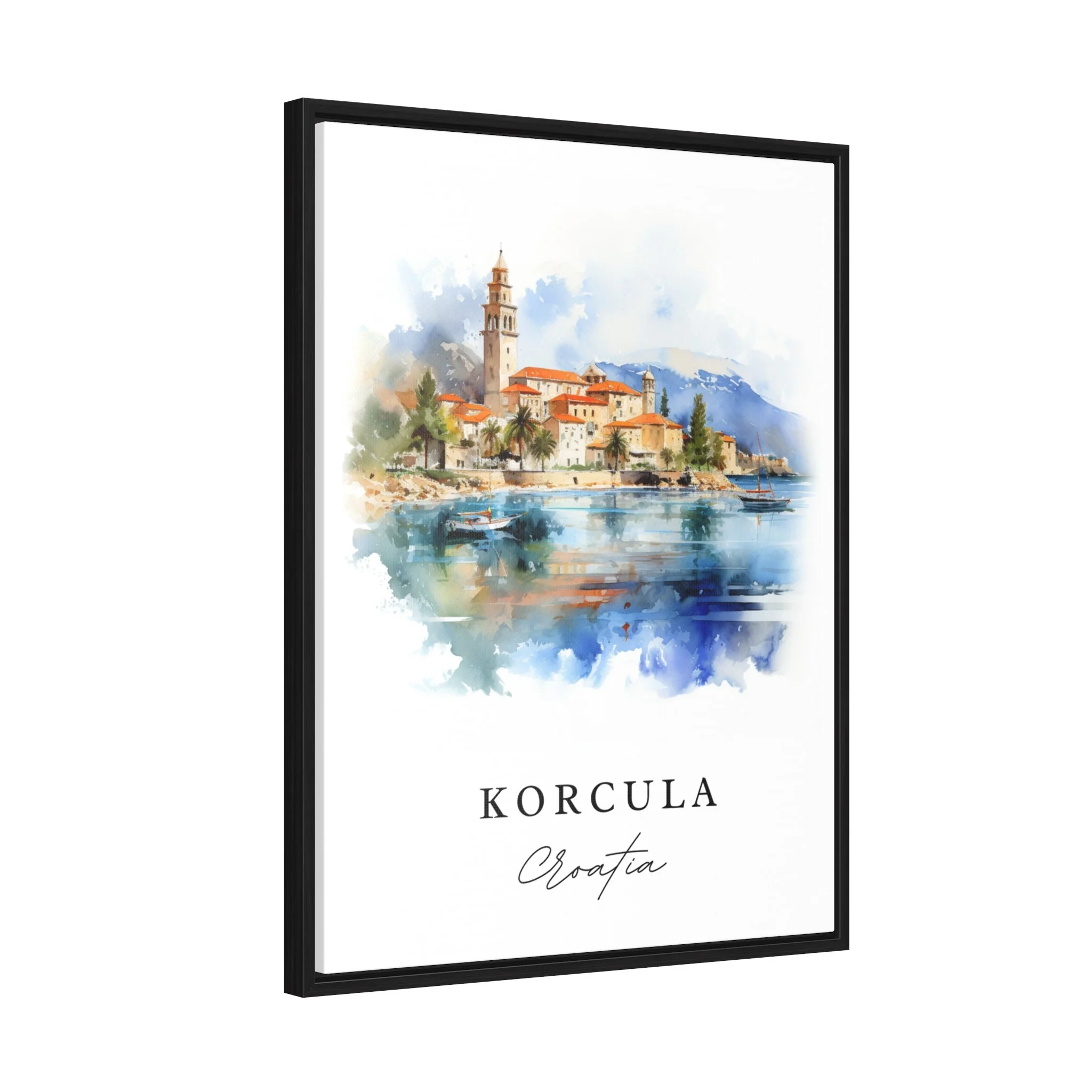 Korcula, Croatia – Watercolor Art Print - Image 7