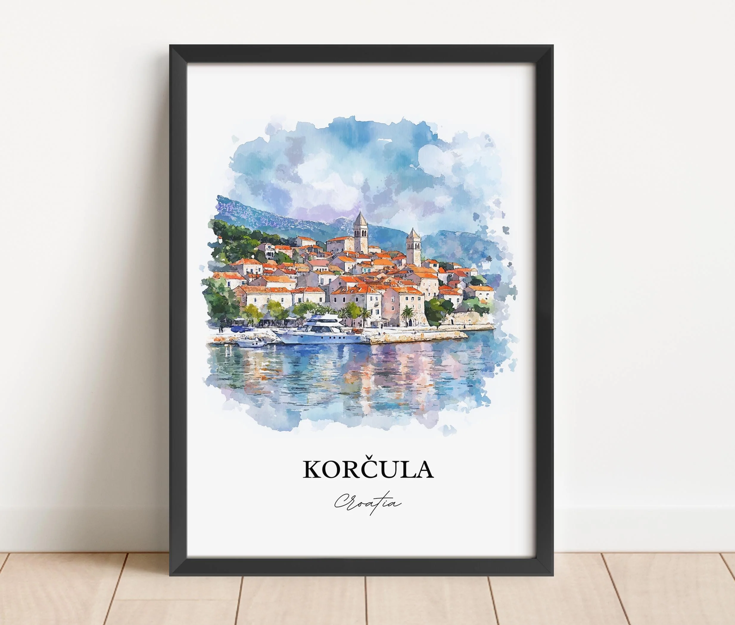Korcula, Croatia – Watercolor Art Print - Image 6