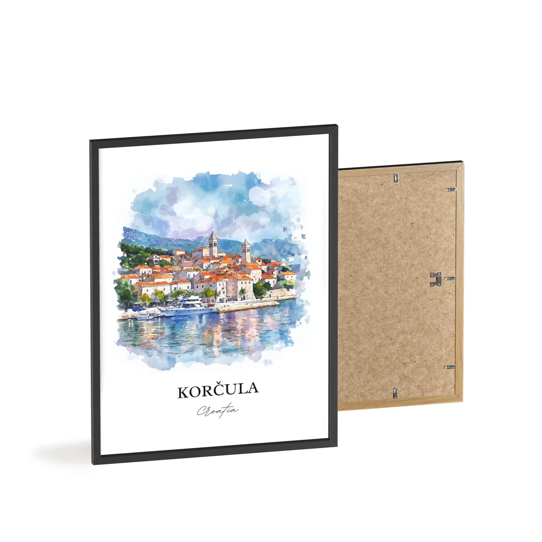 Korcula, Croatia – Watercolor Art Print - Image 8