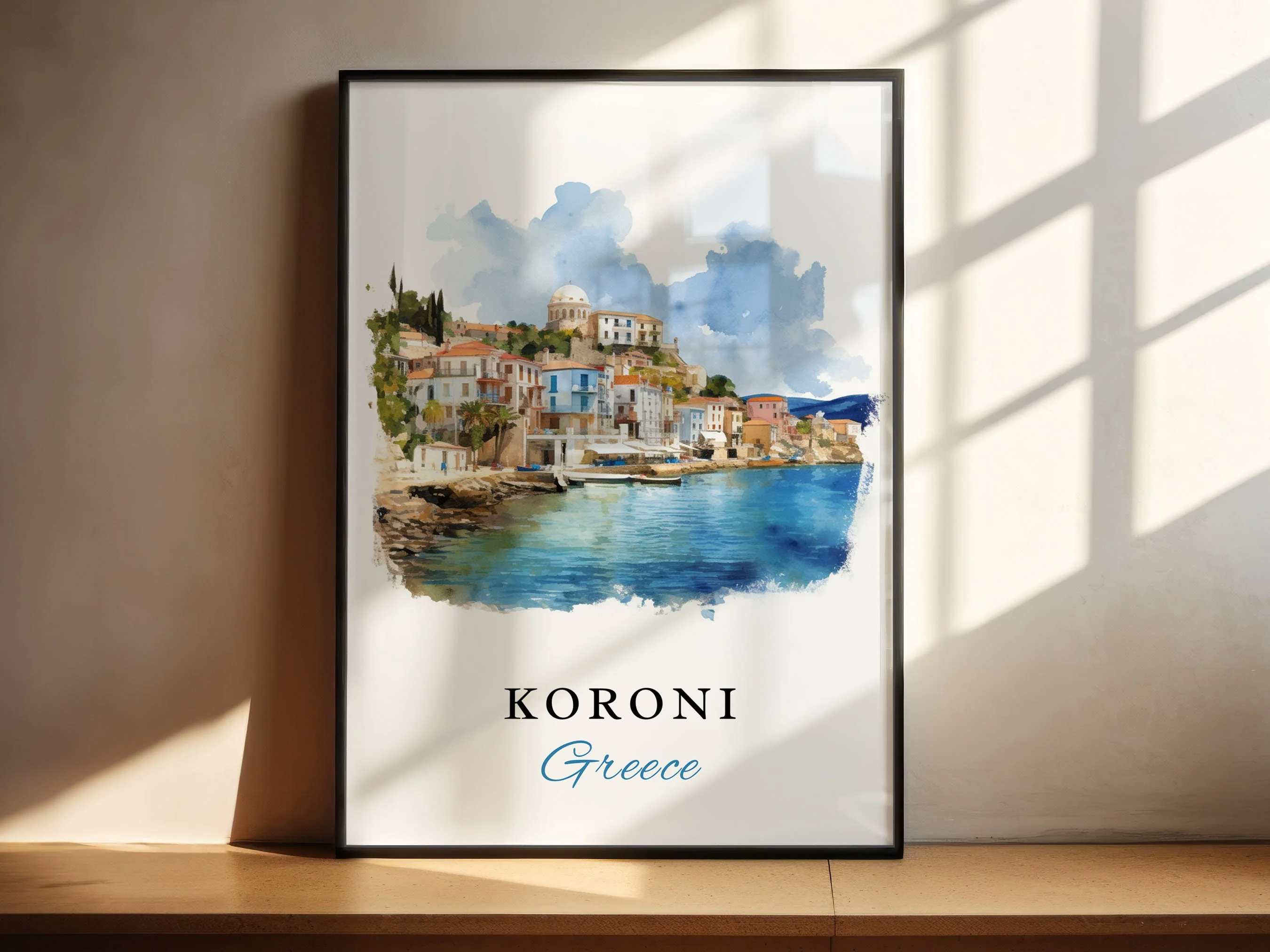 Koroni, Greece – Watercolor Art Print - Image 3