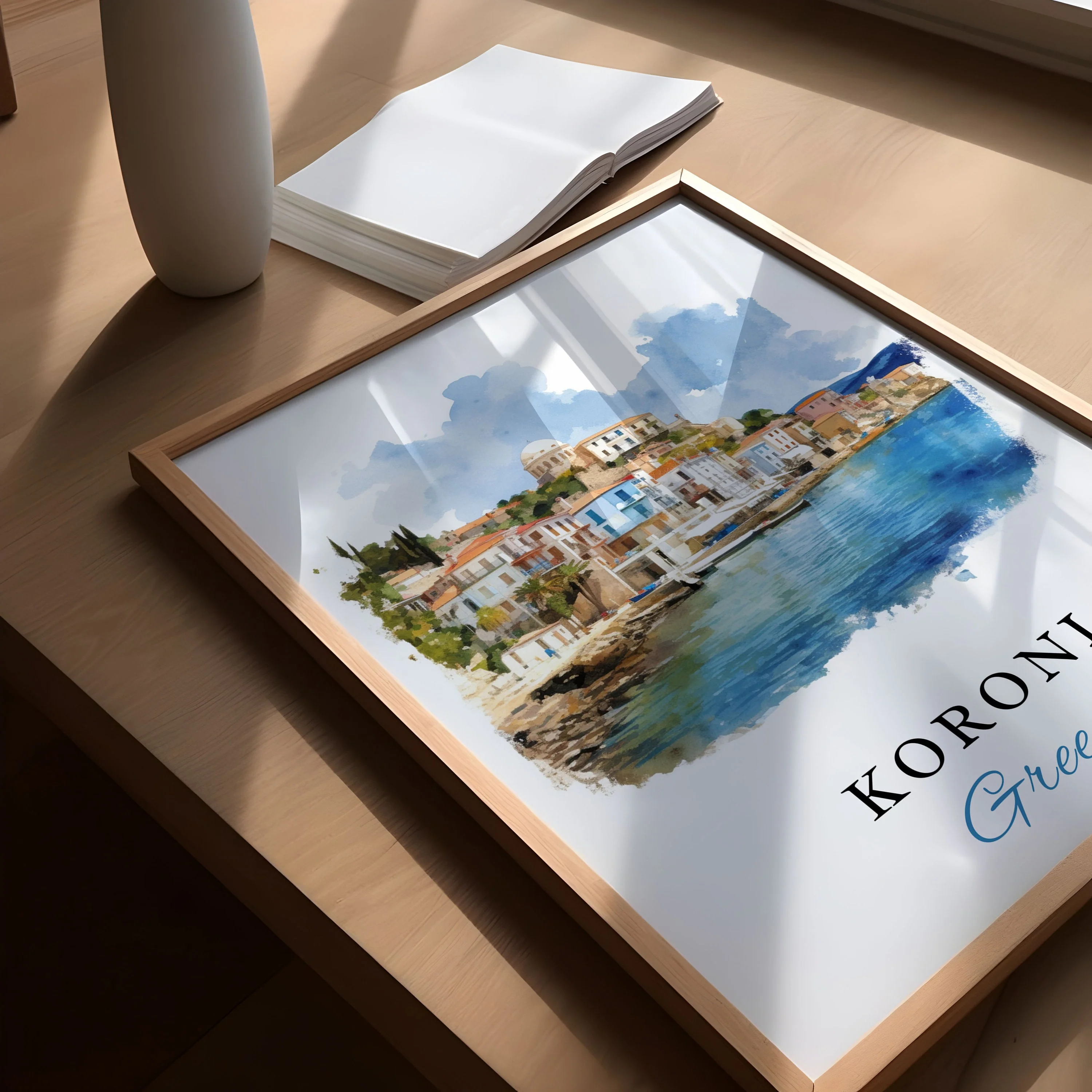 Koroni, Greece – Watercolor Art Print - Image 4