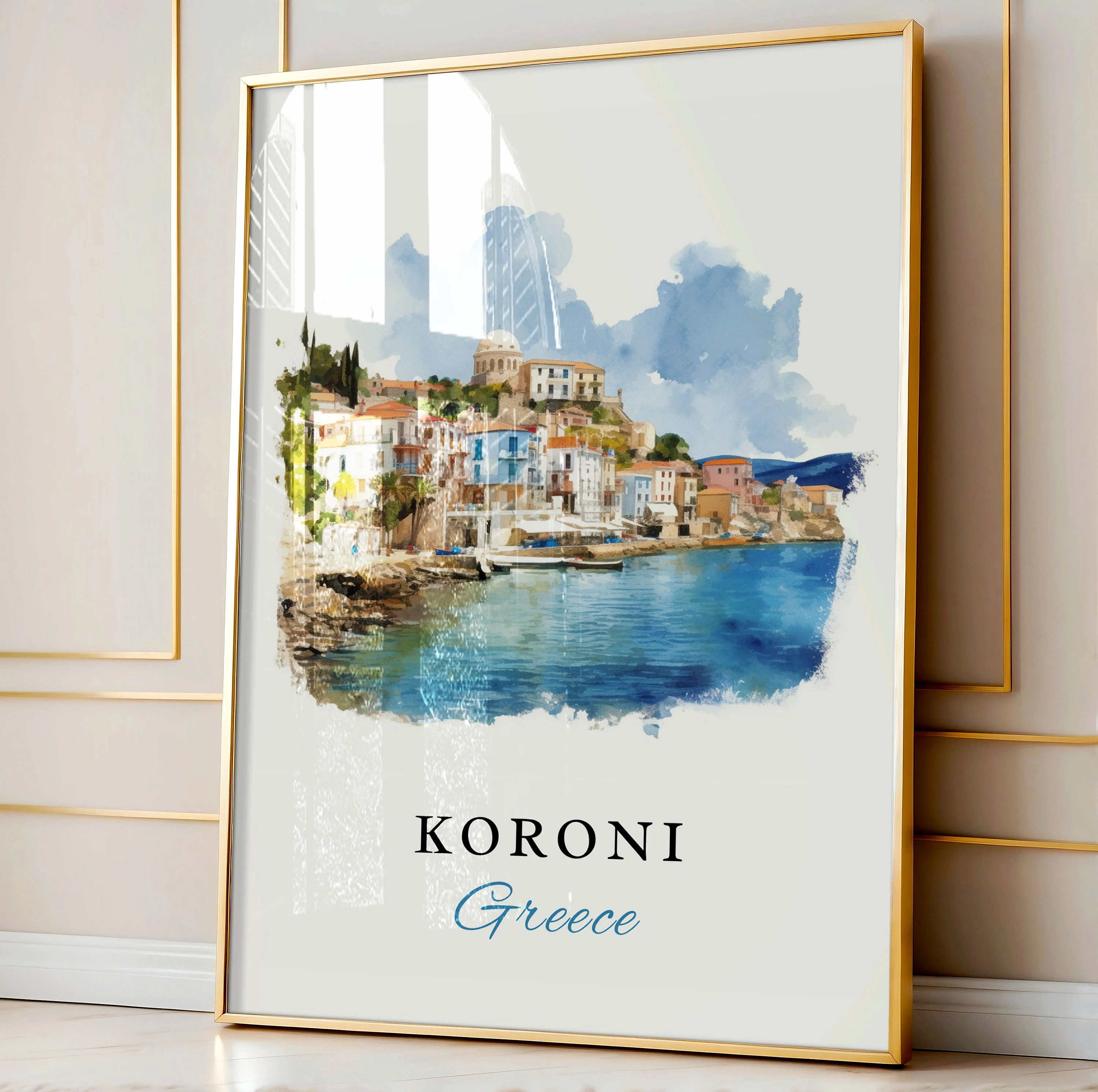 Koroni, Greece – Watercolor Art Print - Image 5