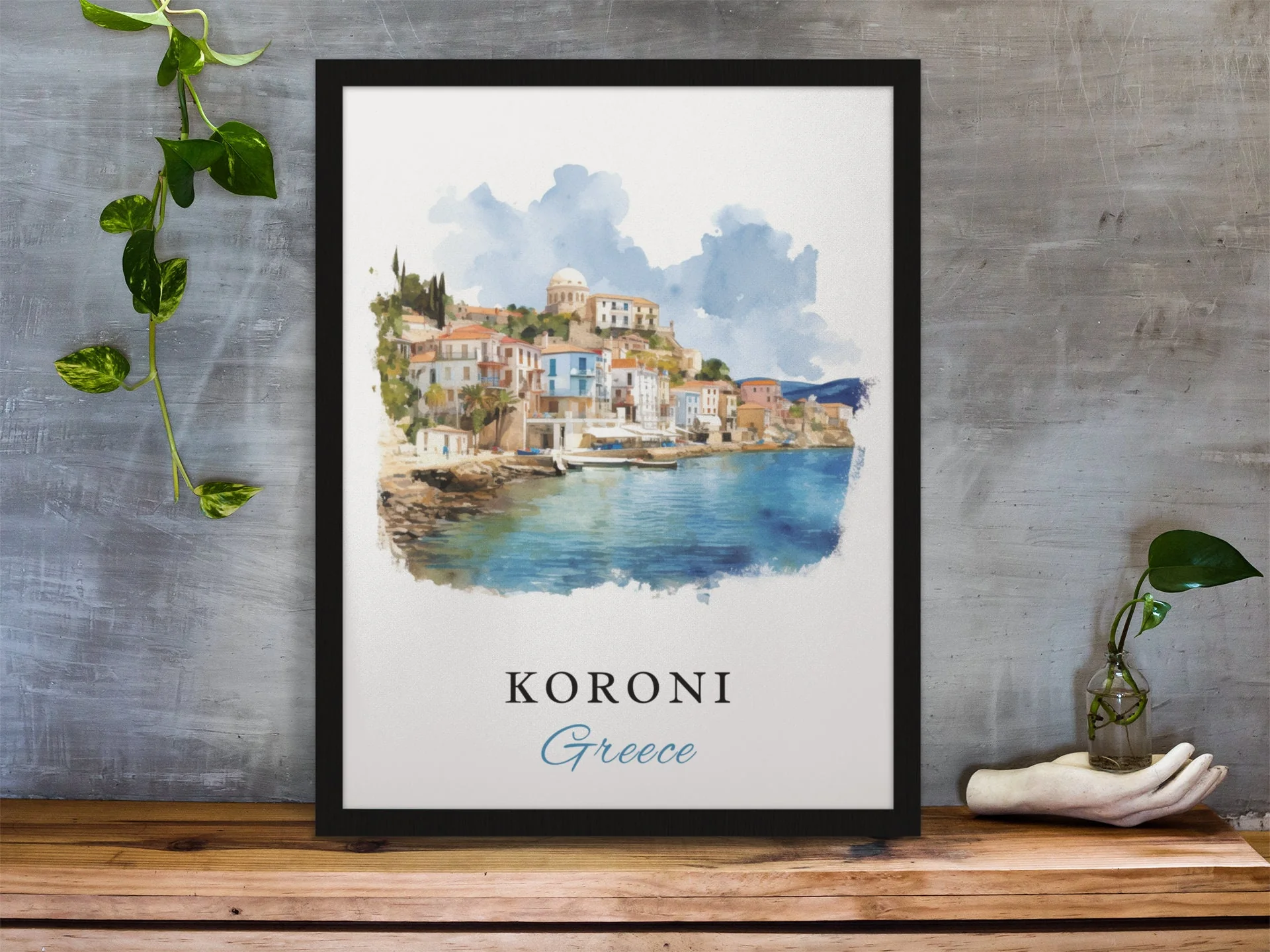 Koroni, Greece – Watercolor Art Print - Image 6