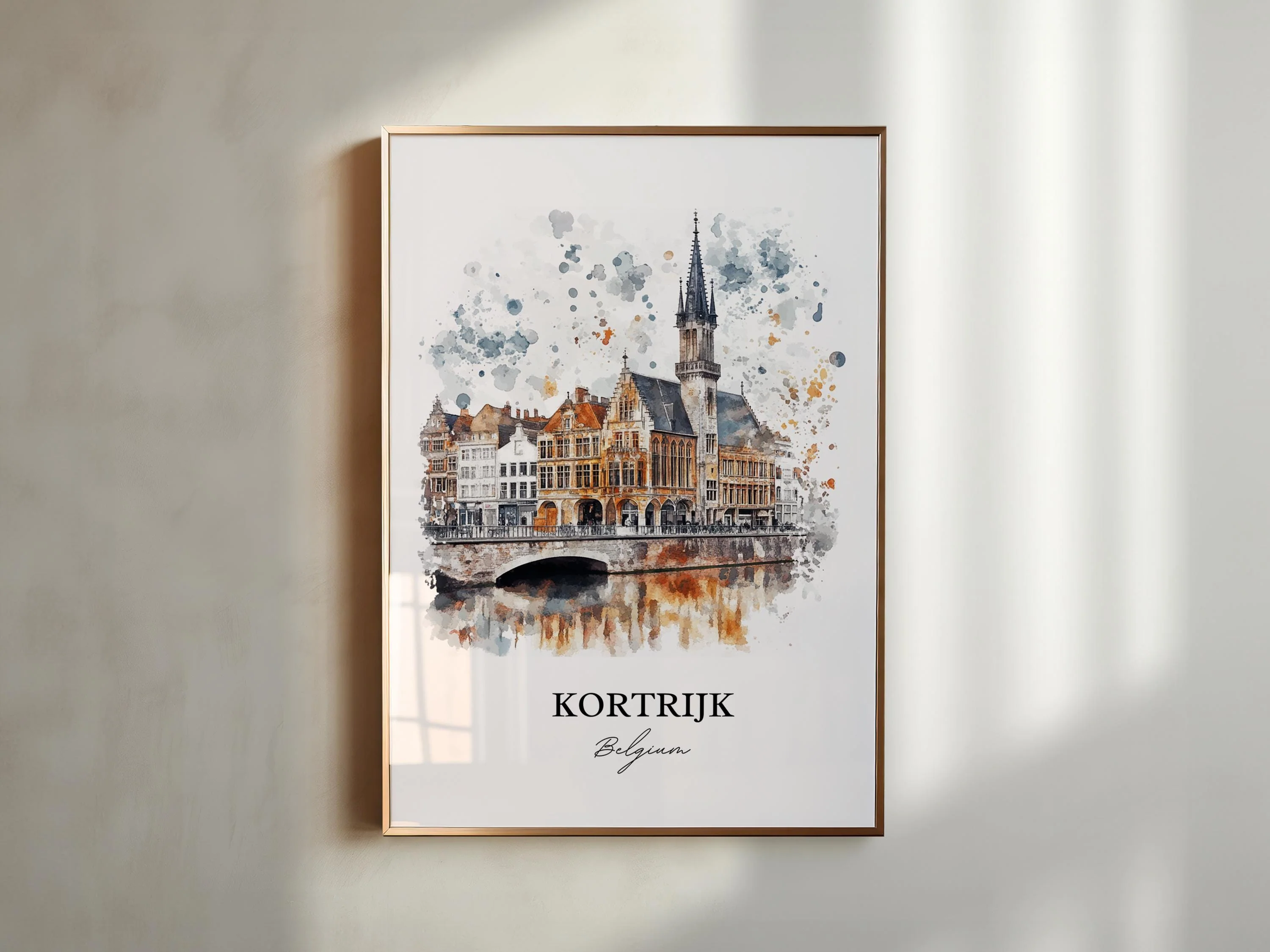 Kortrijk, Belgium – Watercolor Art Print - Image 5