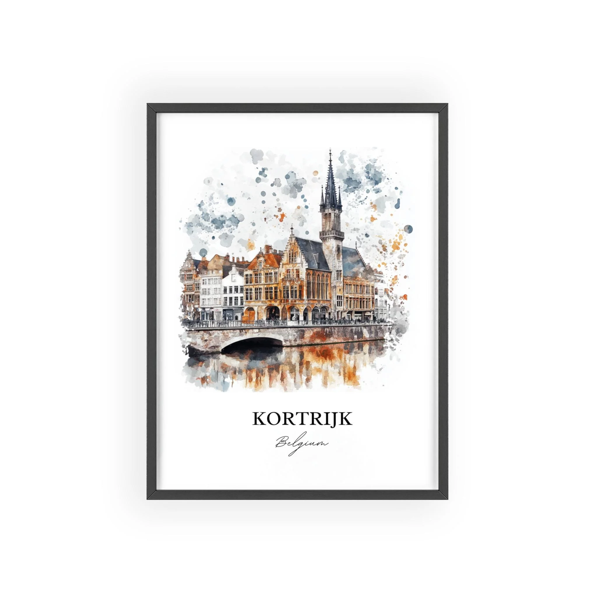 Kortrijk, Belgium – Watercolor Art Print - Image 7