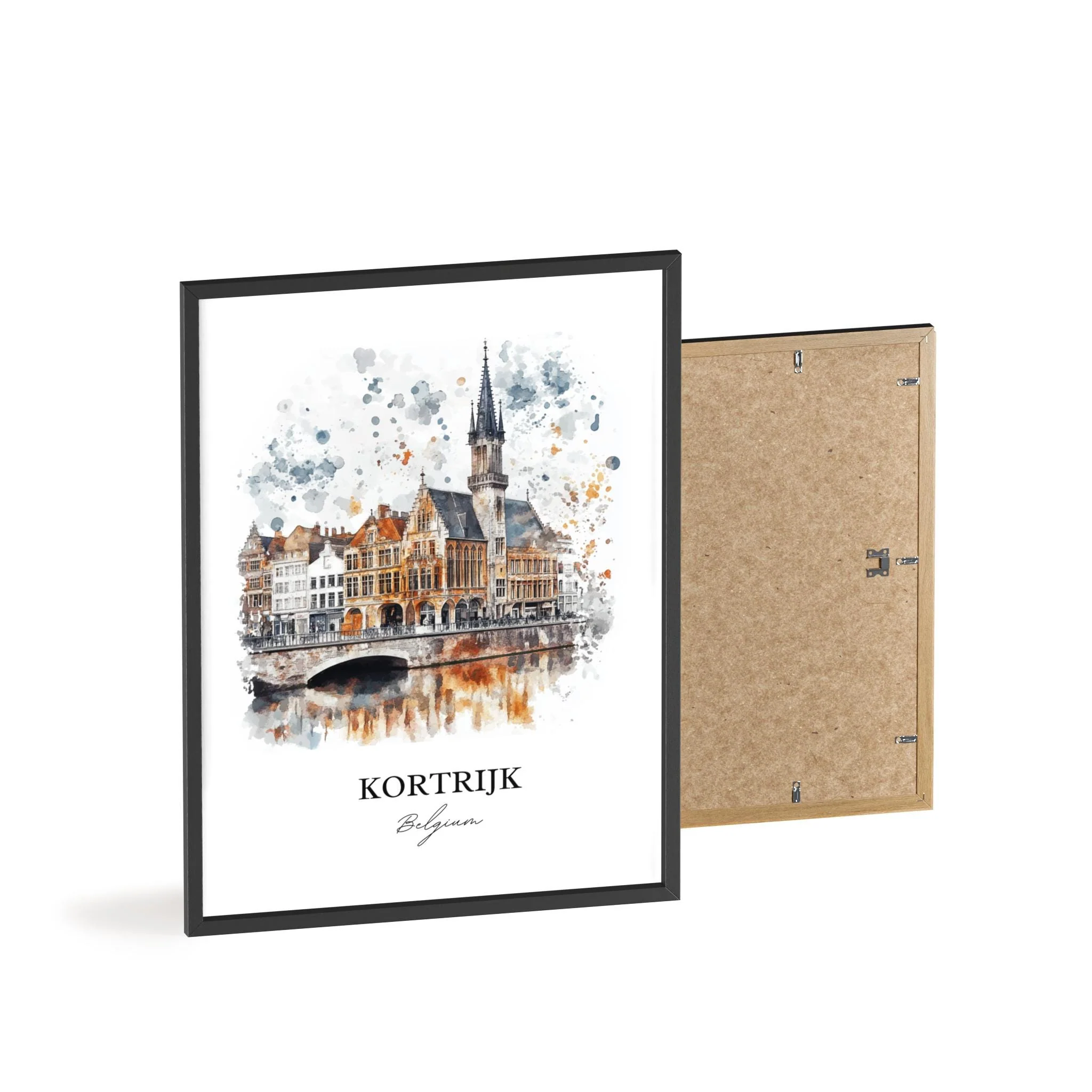Kortrijk, Belgium – Watercolor Art Print - Image 8