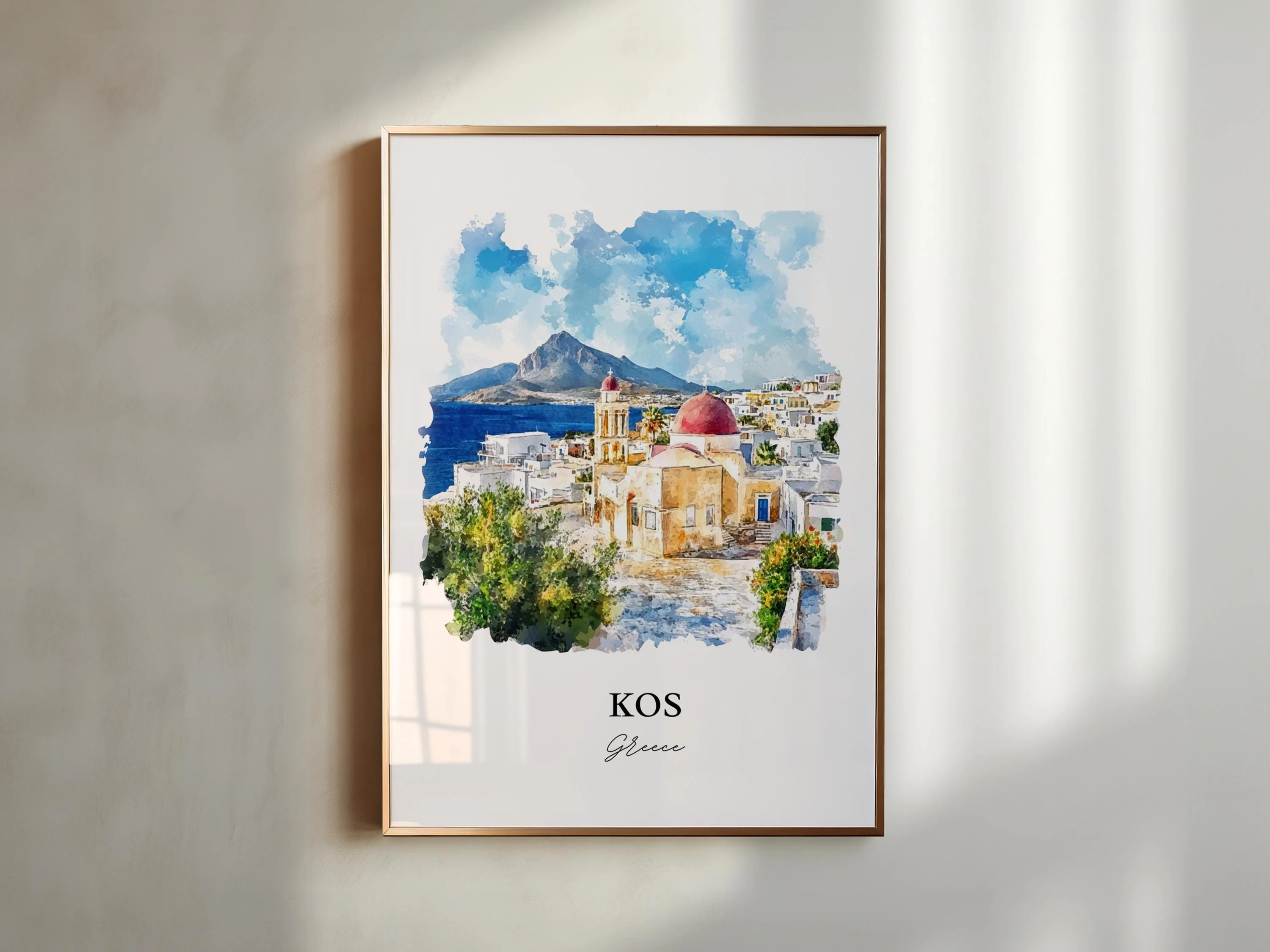 Kos, Greece – Watercolor Art Print - Image 3