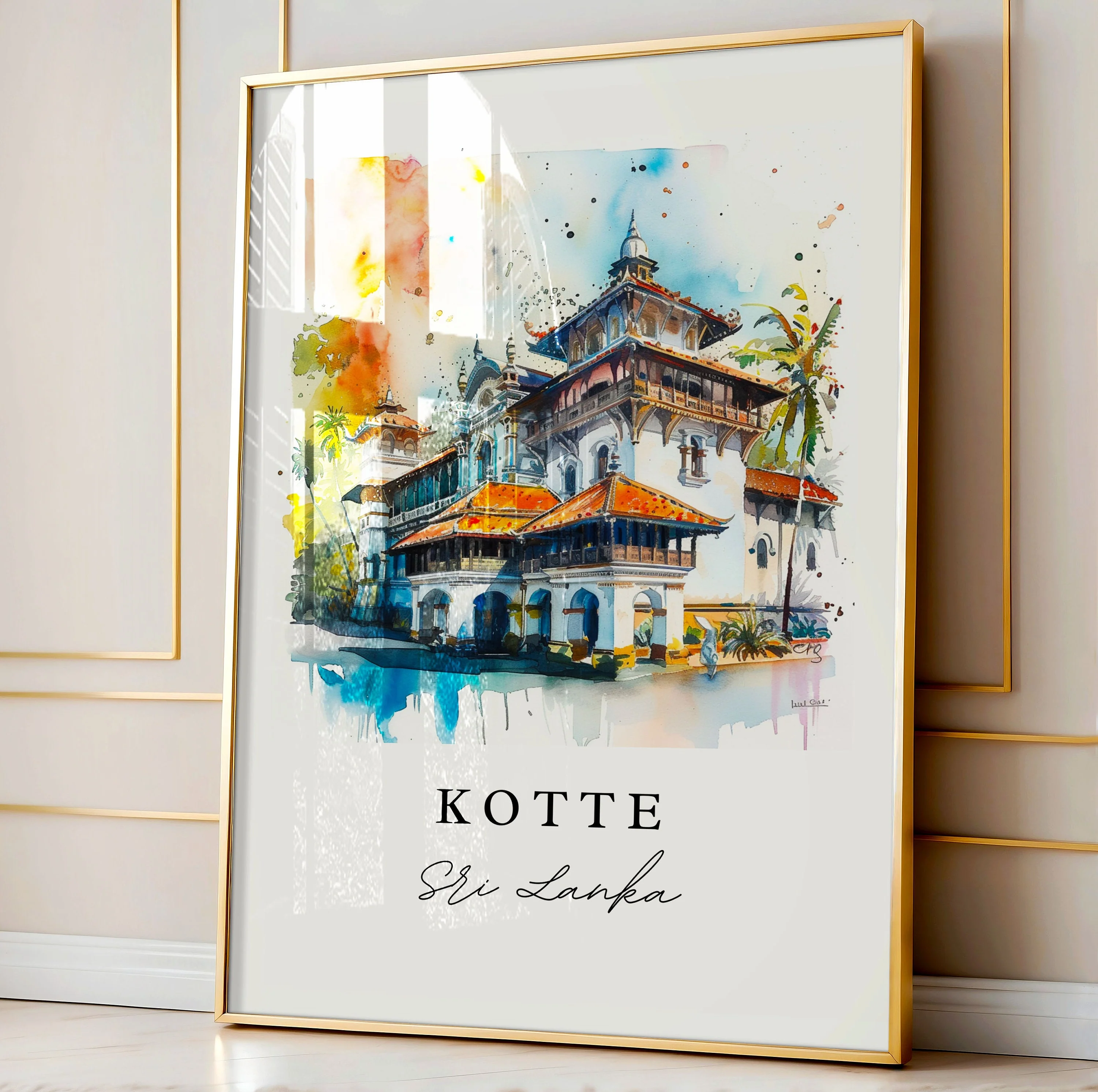 Kotte, Sri Lanka – Watercolor Art Print - Image 4