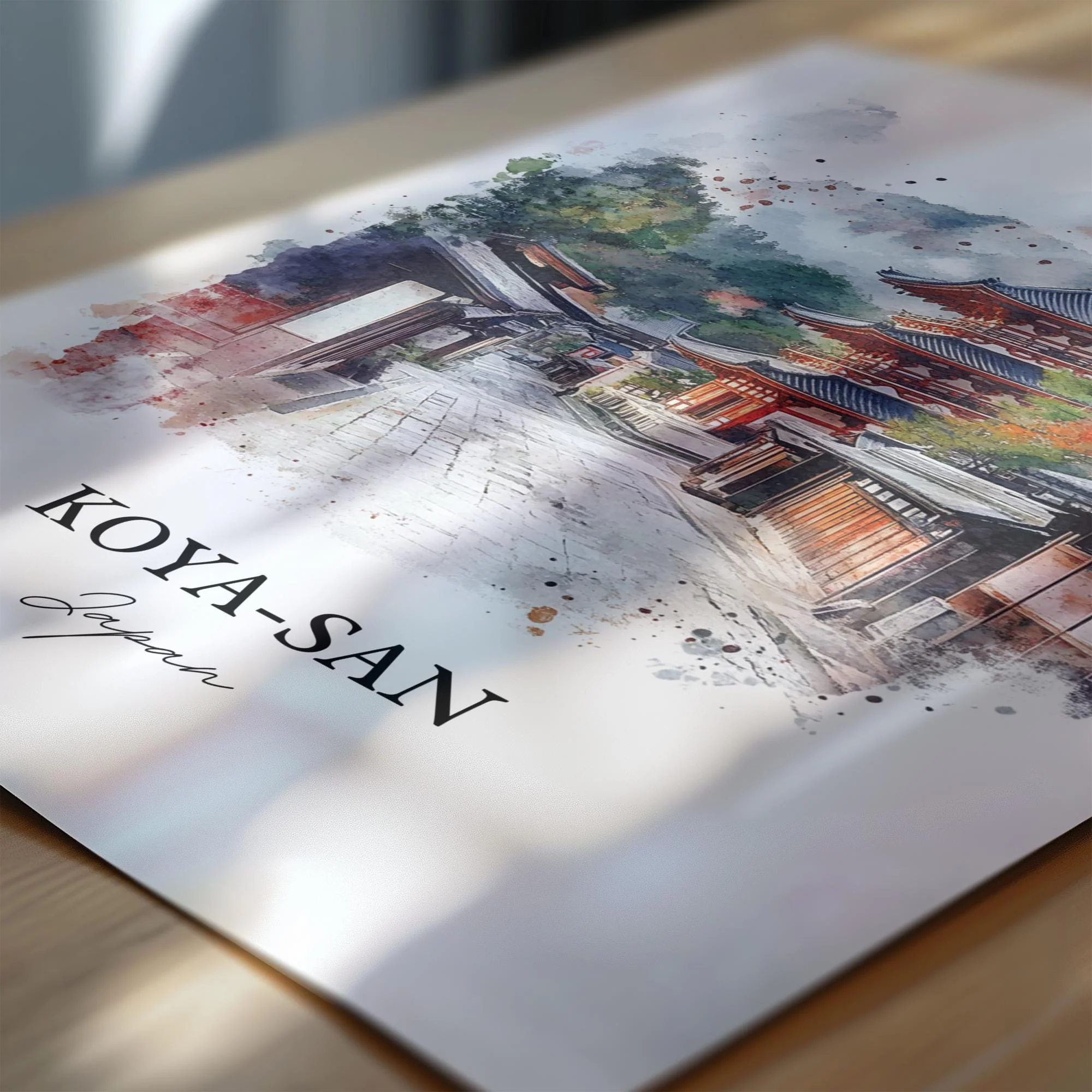 Koya-San, Japan – Watercolor Art Print - Image 2