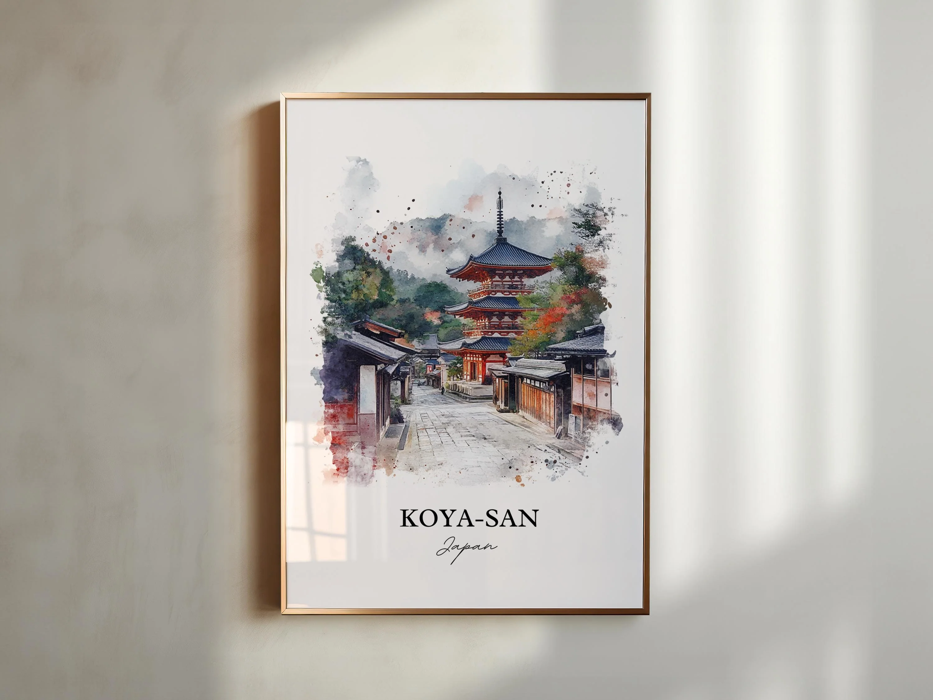 Koya-San, Japan – Watercolor Art Print - Image 3