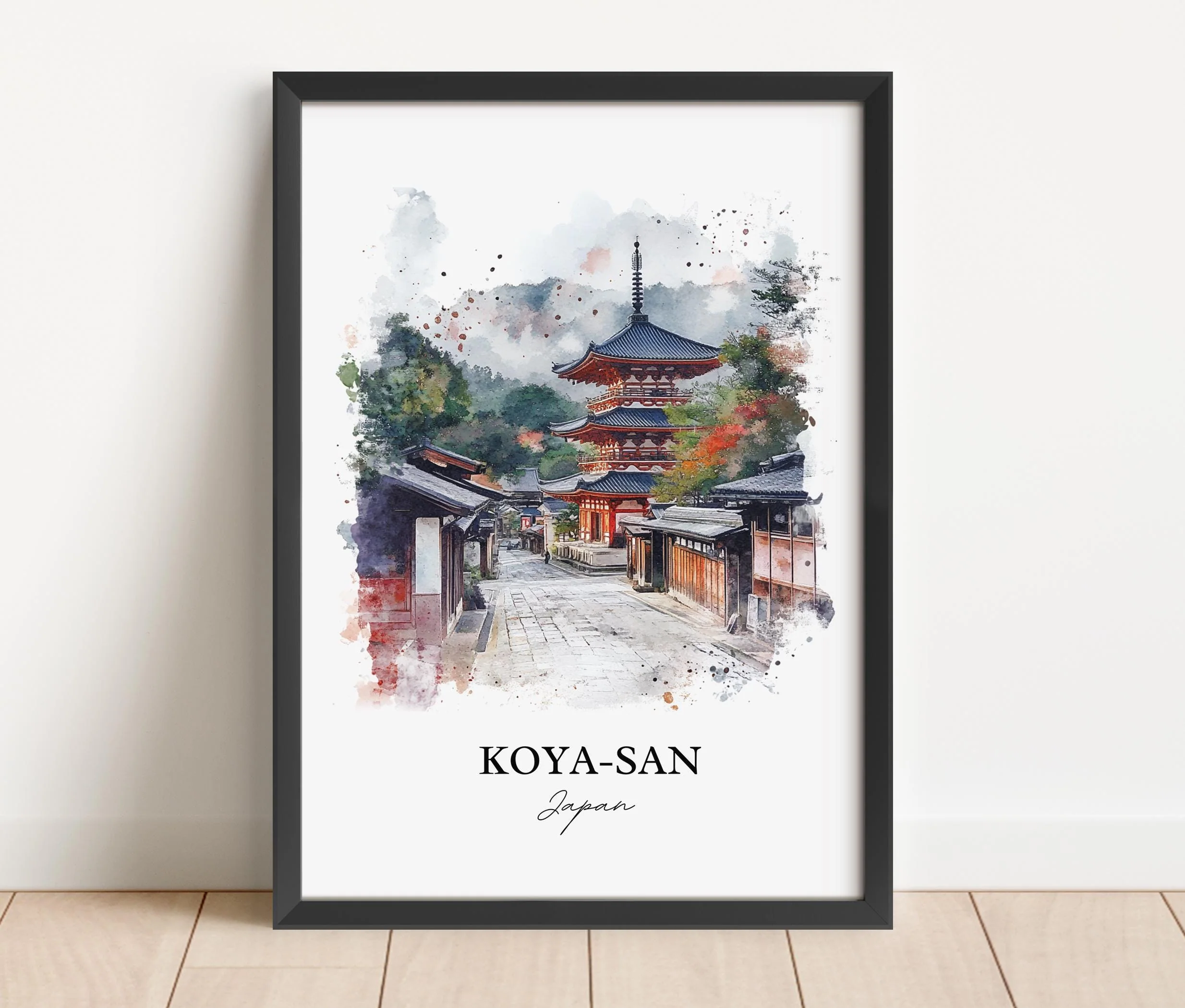 Koya-San, Japan – Watercolor Art Print - Image 6