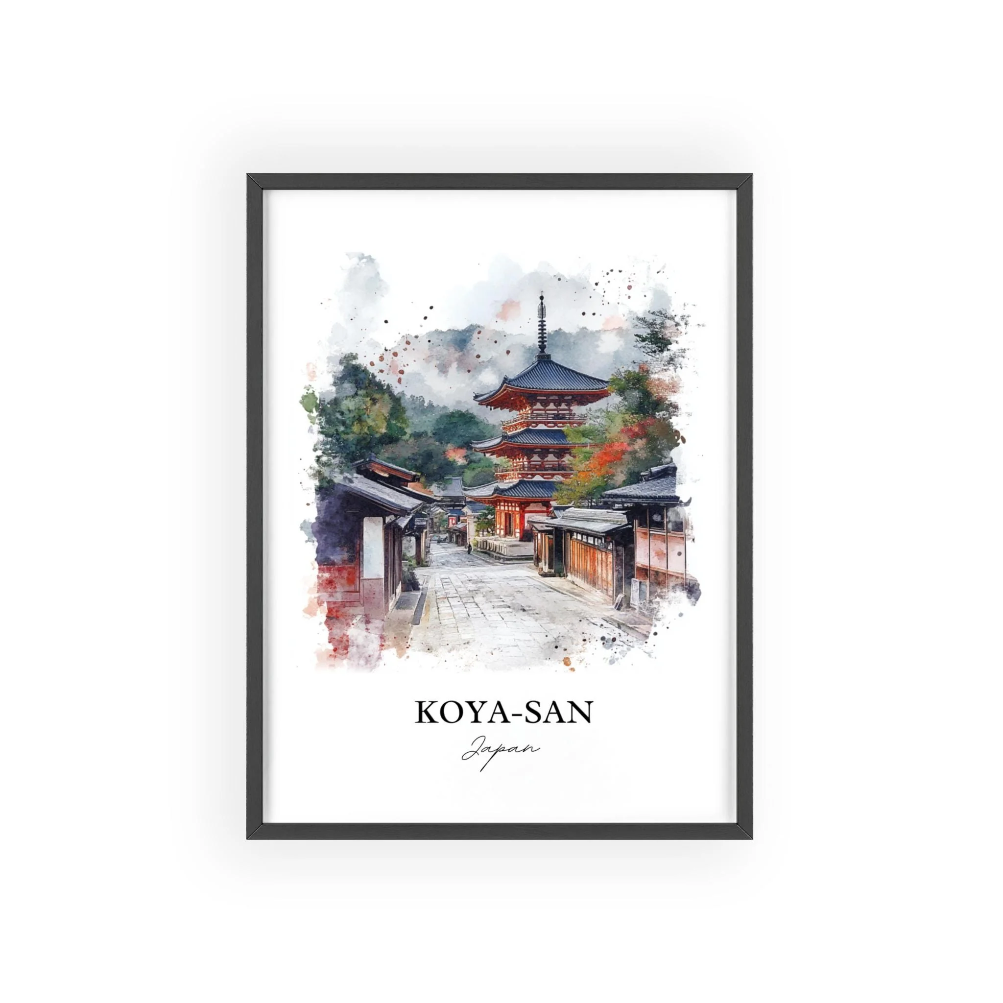 Koya-San, Japan – Watercolor Art Print - Image 7