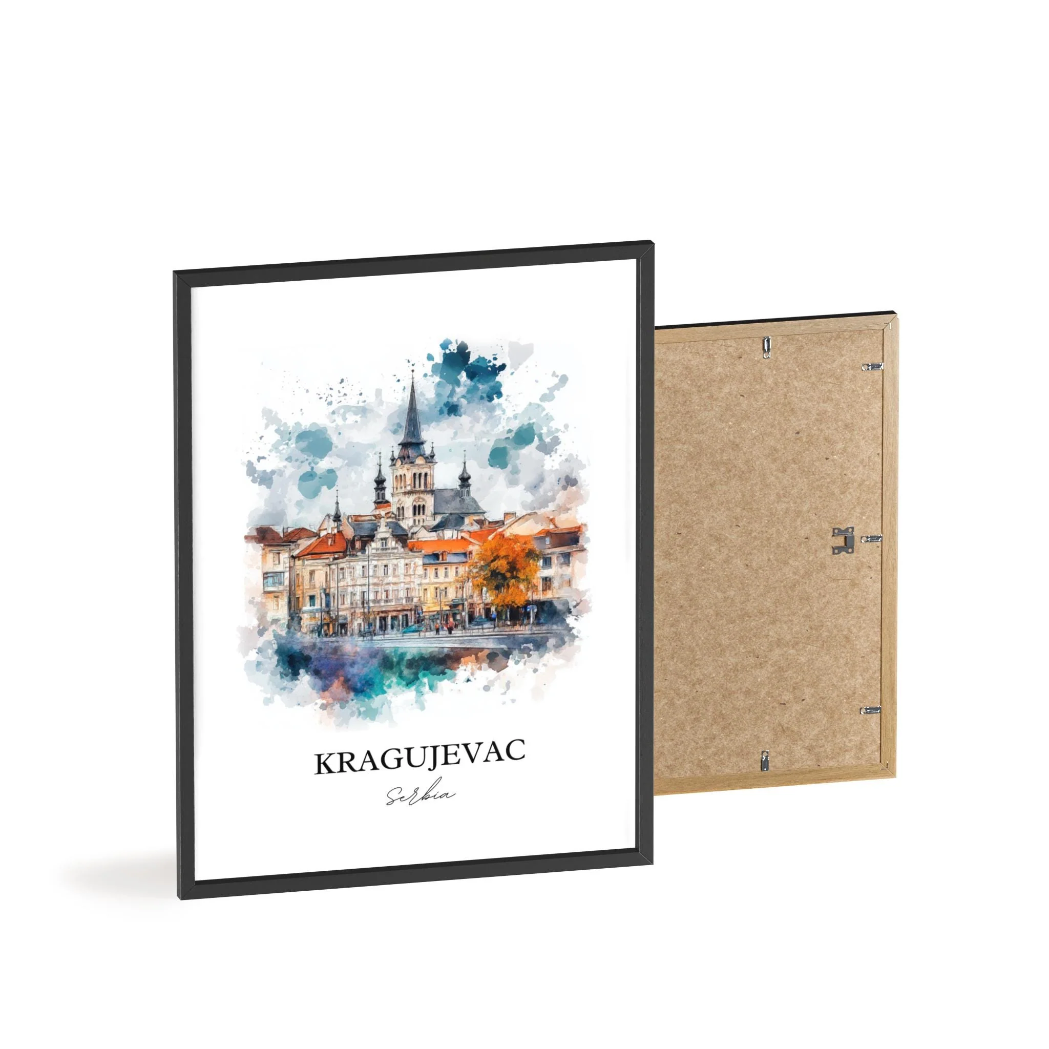 Kragujevac, Serbia – Watercolor Art Print - Image 8