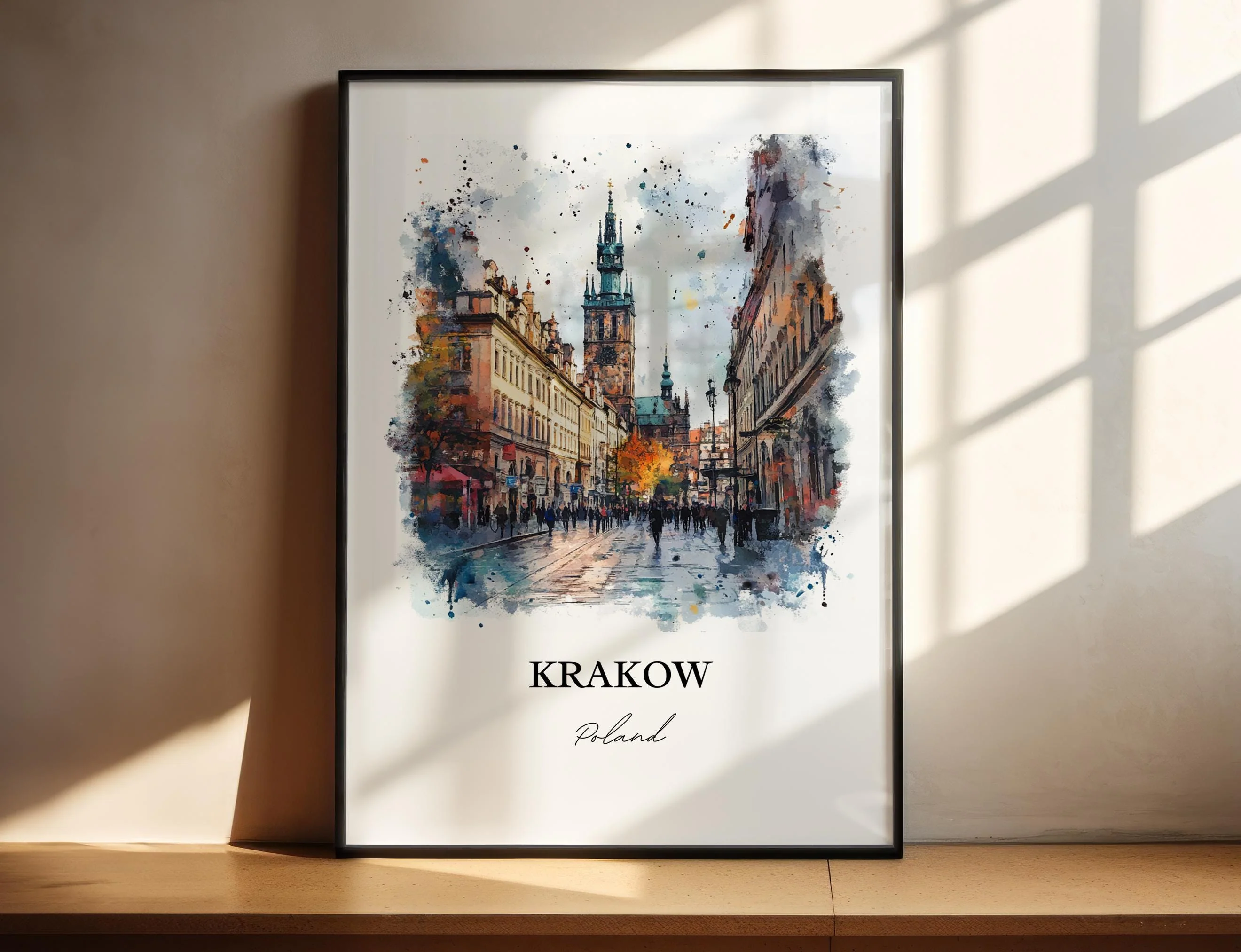 Krakow, Poland – Watercolor Art Print