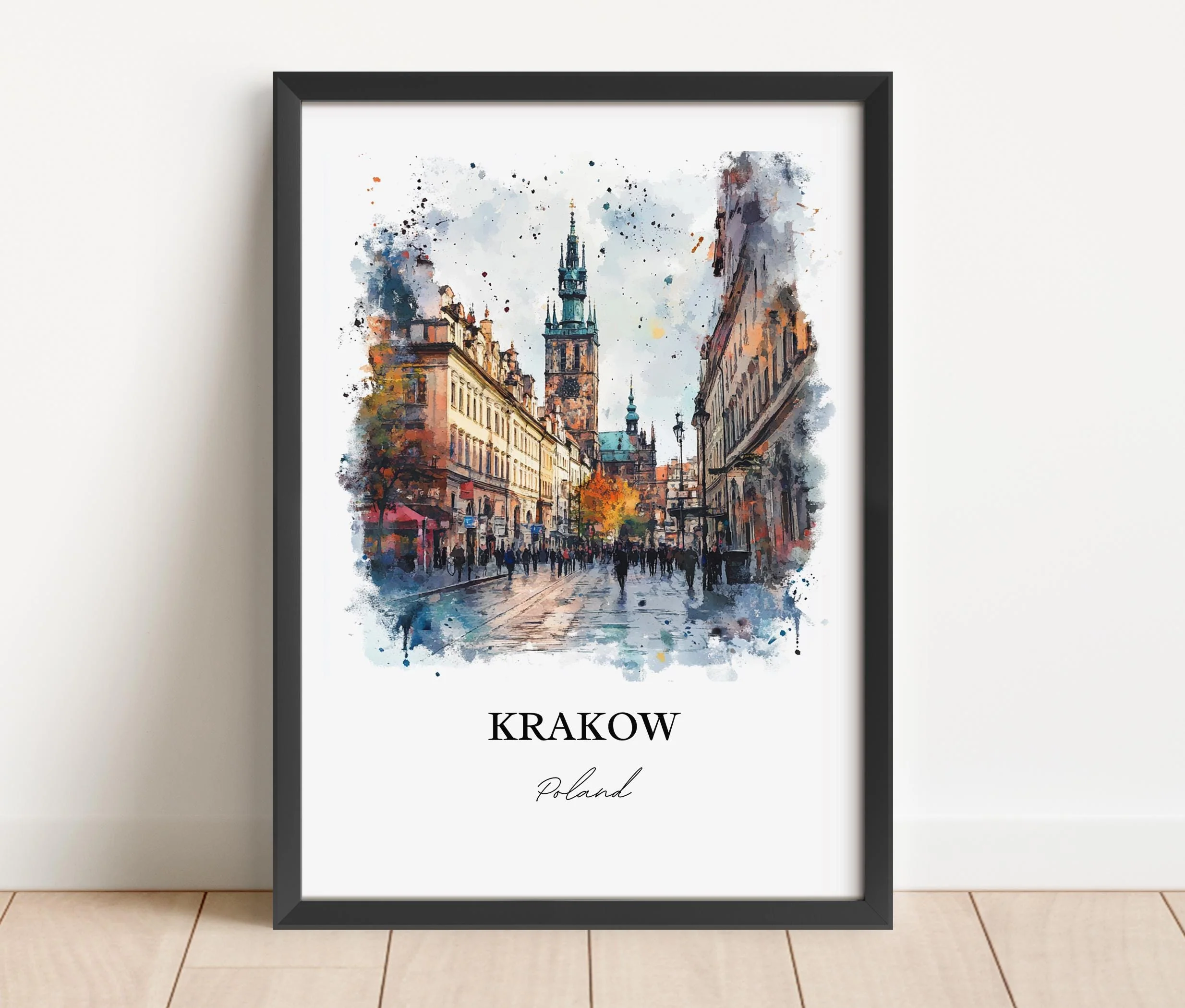 Krakow, Poland – Watercolor Art Print - Image 3