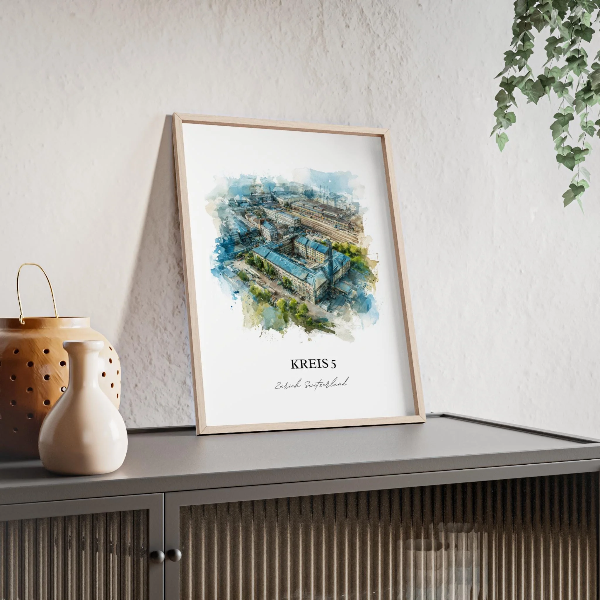 Kreis 5, Zurich Switzerland – Watercolor Art Print - Image 5