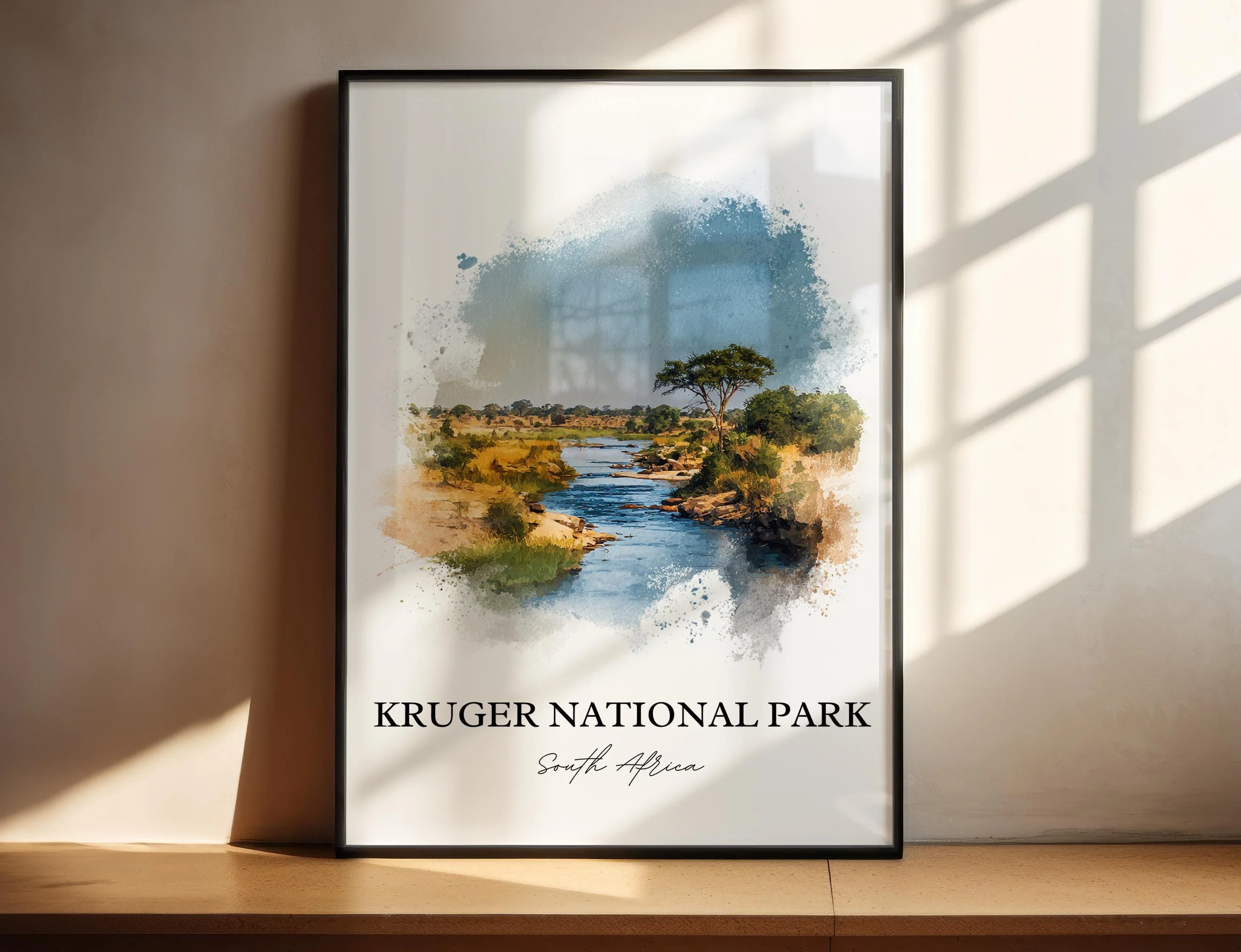 Kruger National Park, South Africa – Watercolor Art Print