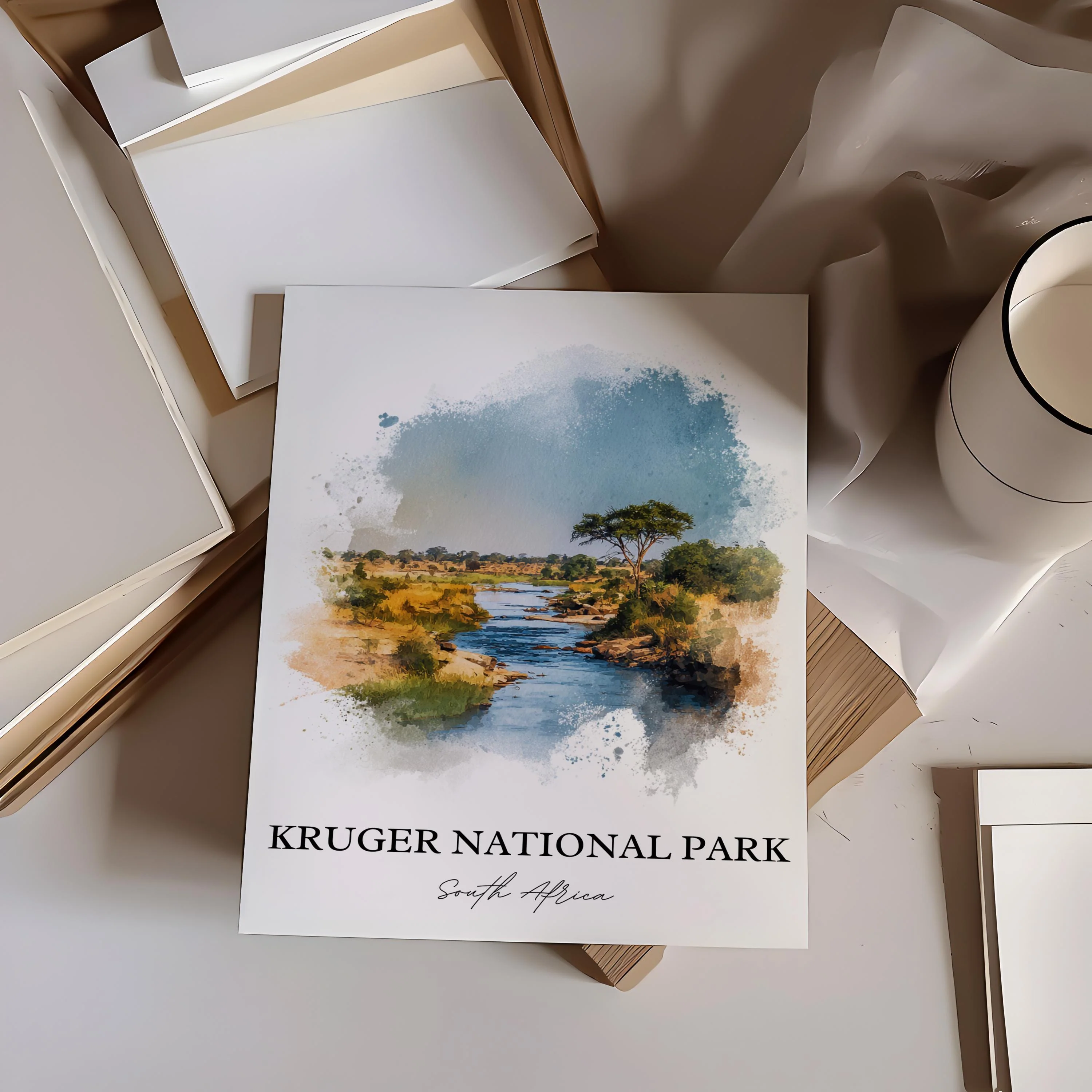 Kruger National Park, South Africa – Watercolor Art Print - Image 2