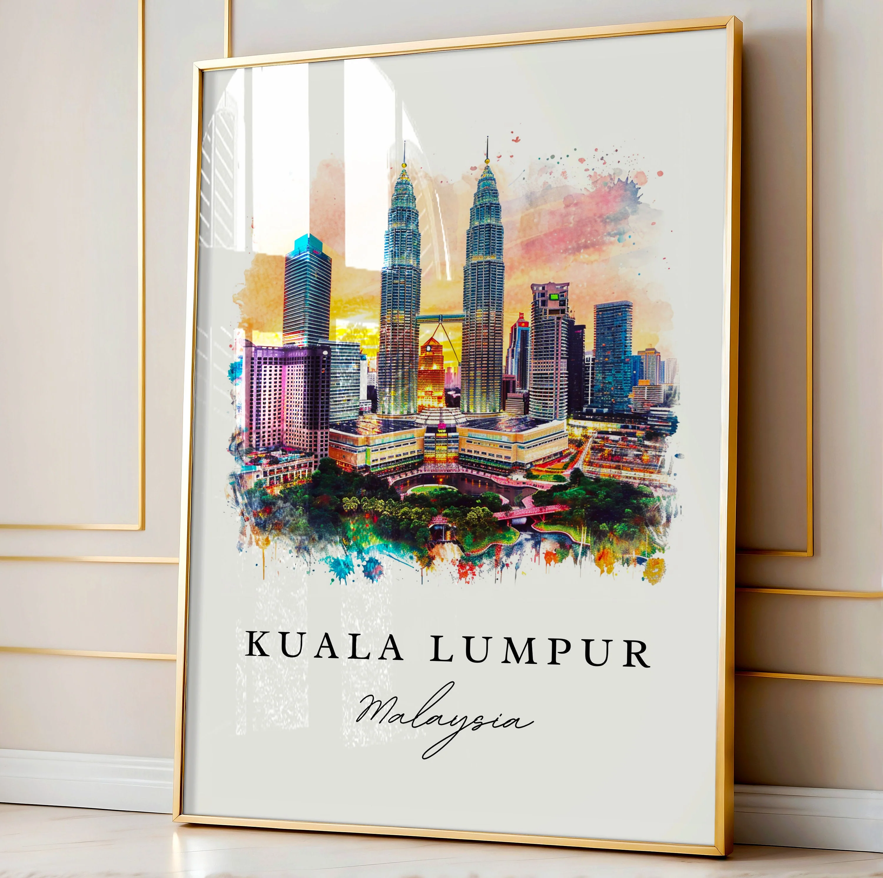 Kuala Lumpur, Malaysia – Watercolor Art Print - Image 4