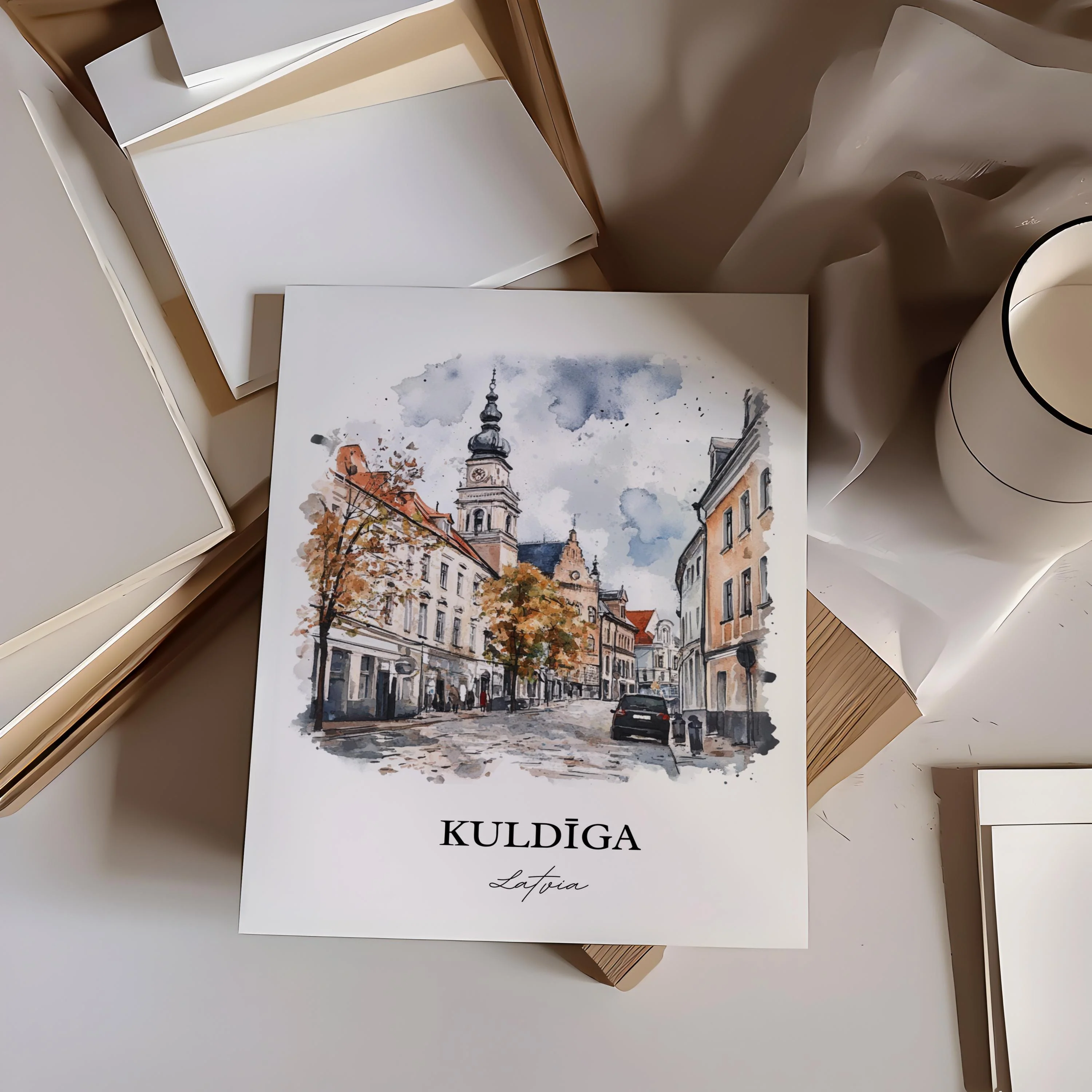 Kuldiga, Latvia – Watercolor Art Print - Image 5