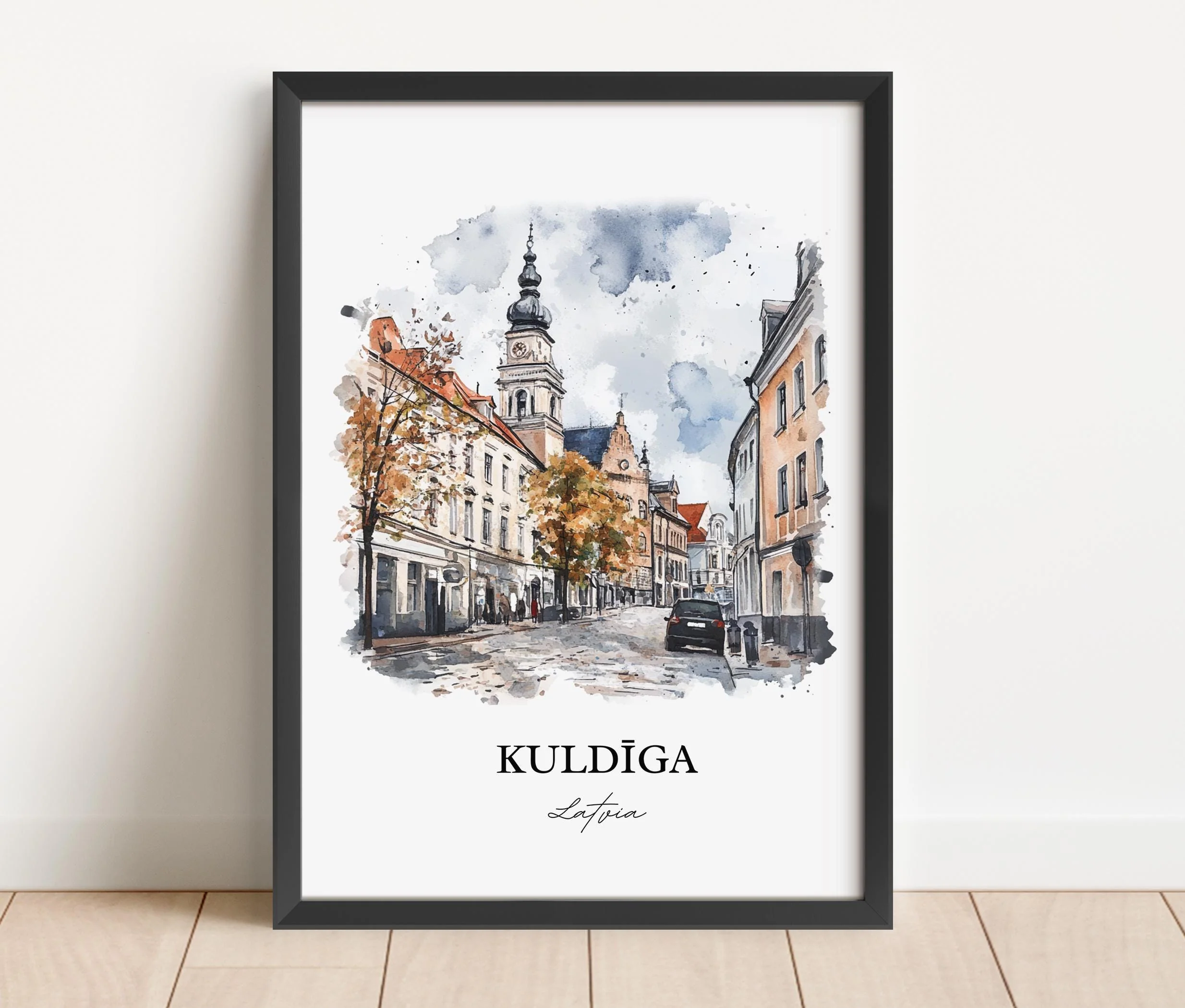 Kuldiga, Latvia – Watercolor Art Print - Image 6