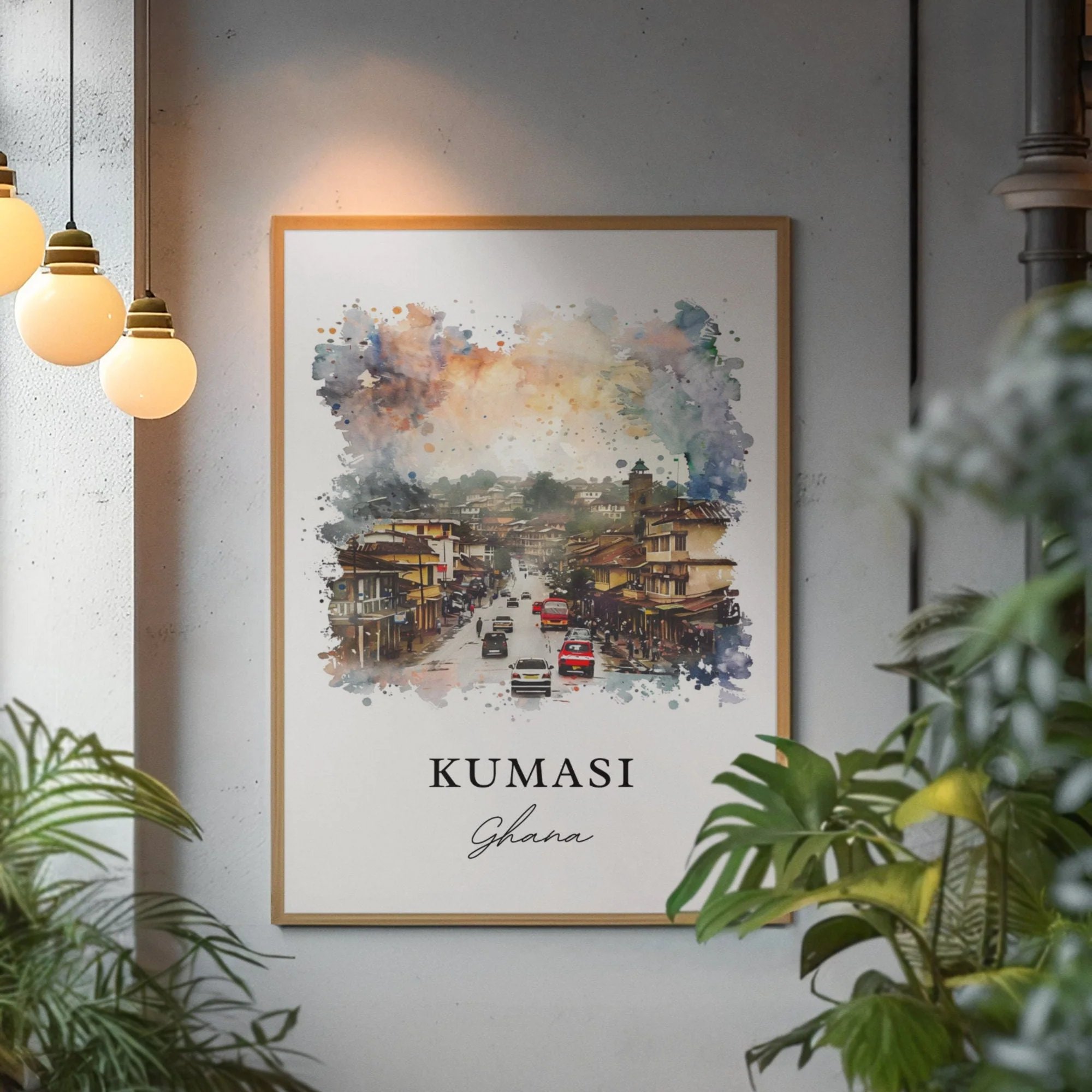 Kumasi, Ghana – Watercolor Art Print - Image 3