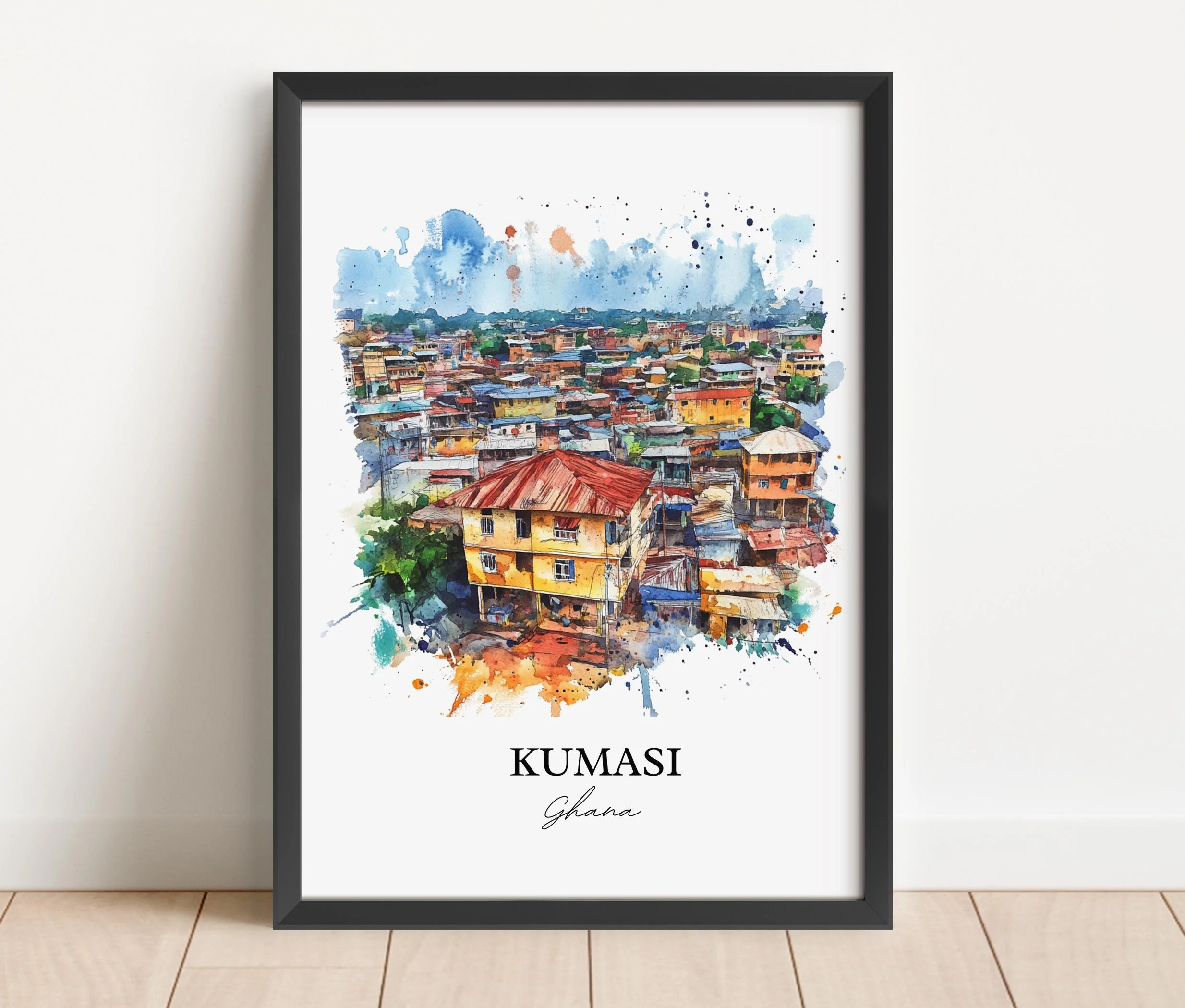 Kumasi, Ghana – Watercolor Art Print - Image 4