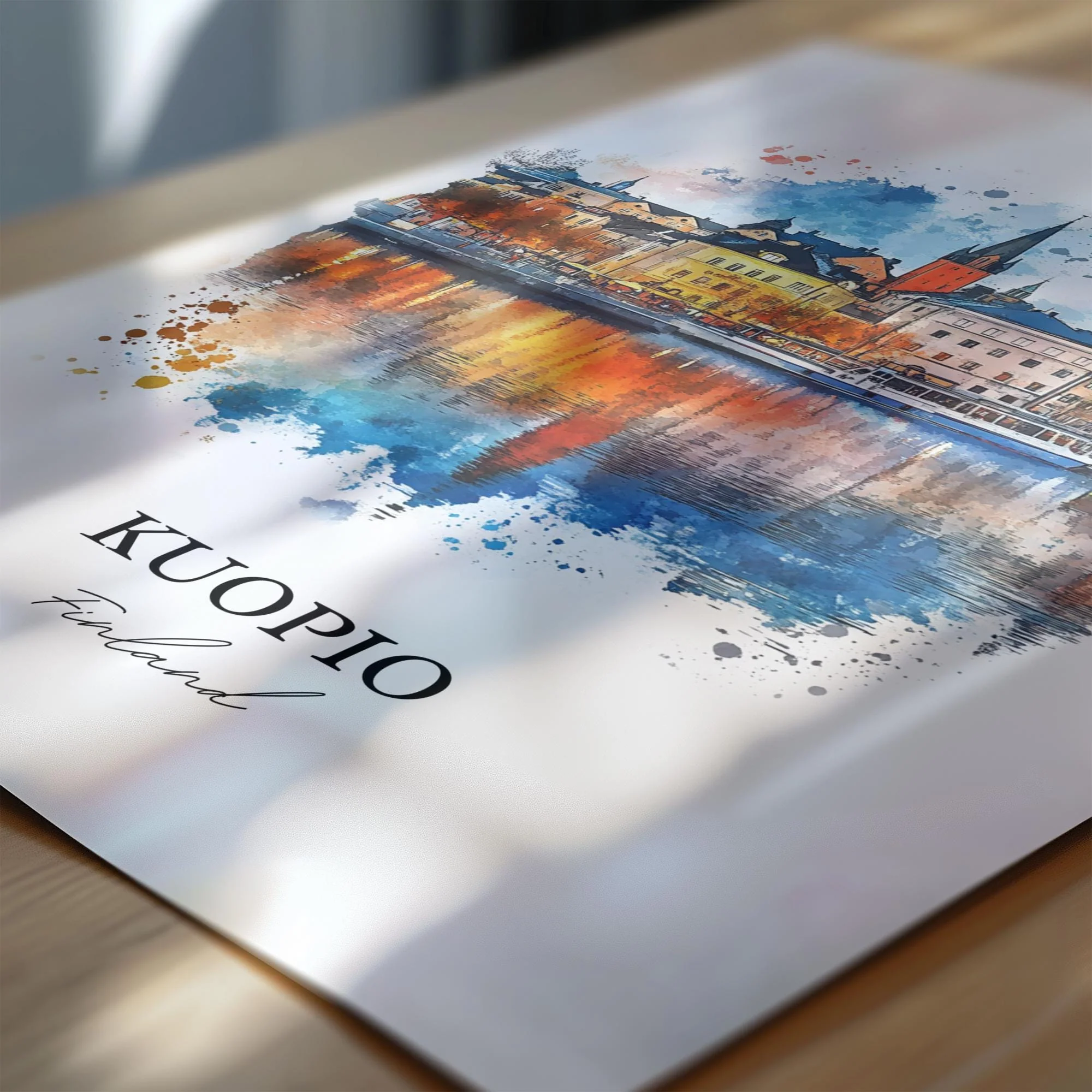 Kuopio, Finland – Watercolor Art Print - Image 2