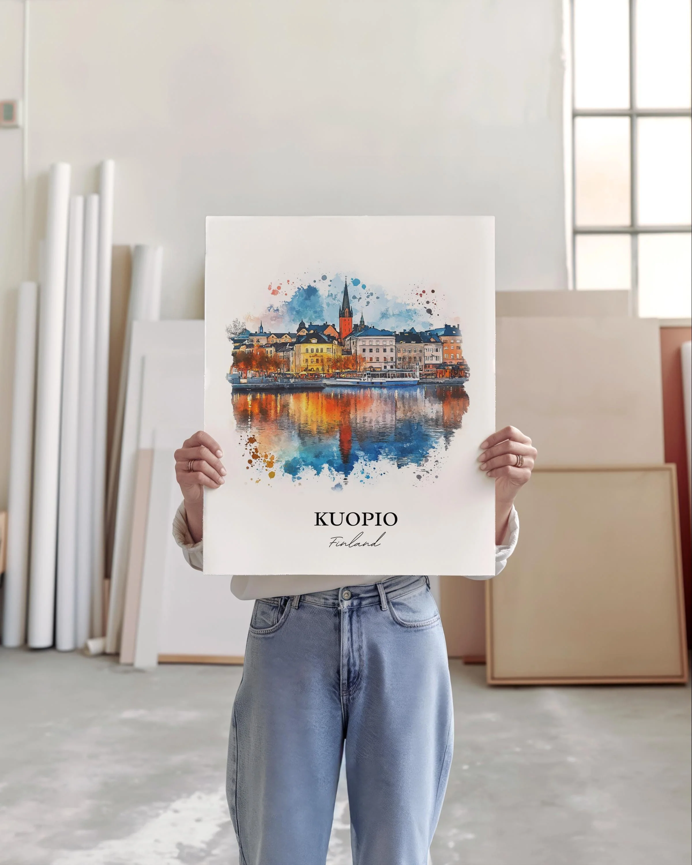 Kuopio, Finland – Watercolor Art Print - Image 3