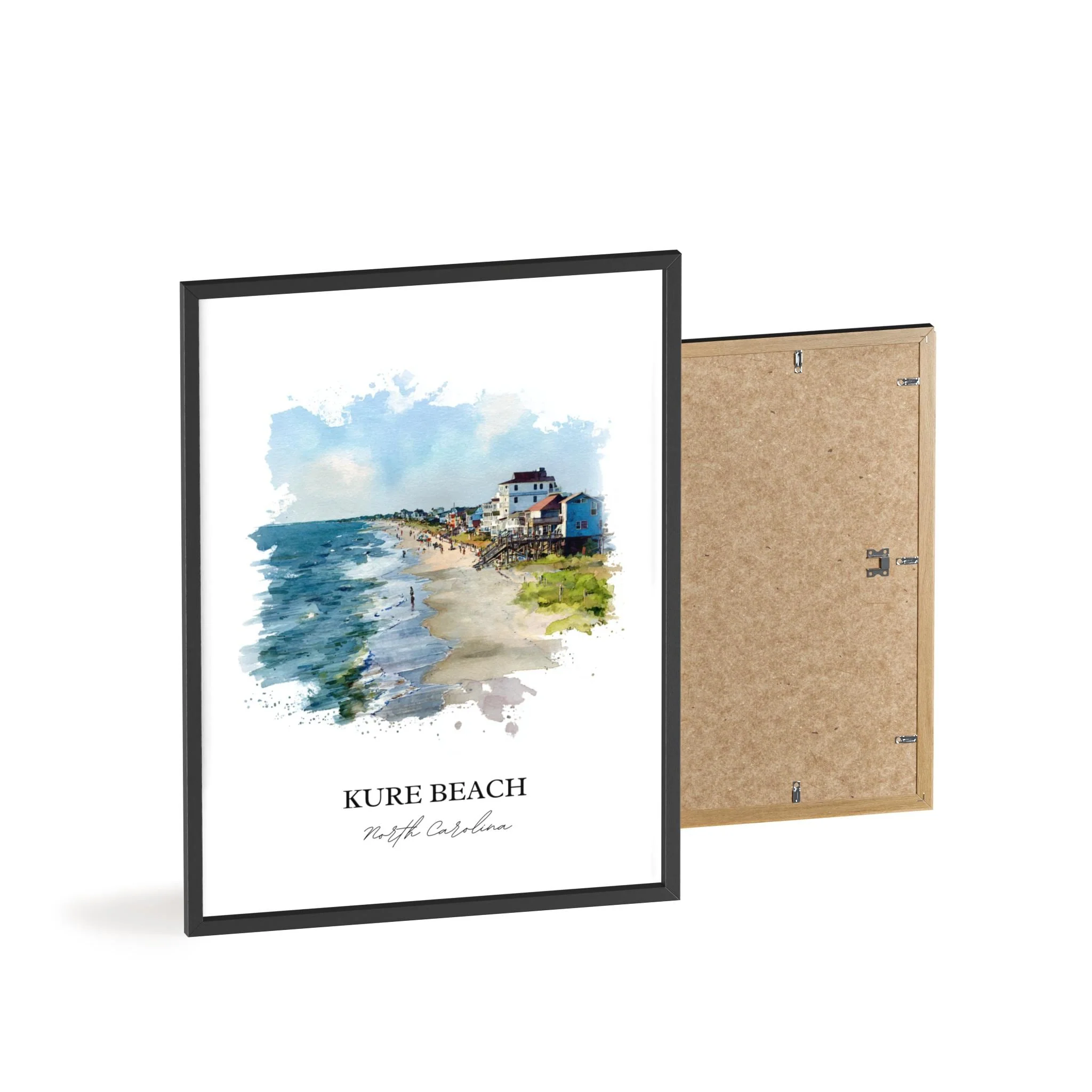 Kure Beach, North Carolina – Watercolor Art Print - Image 10