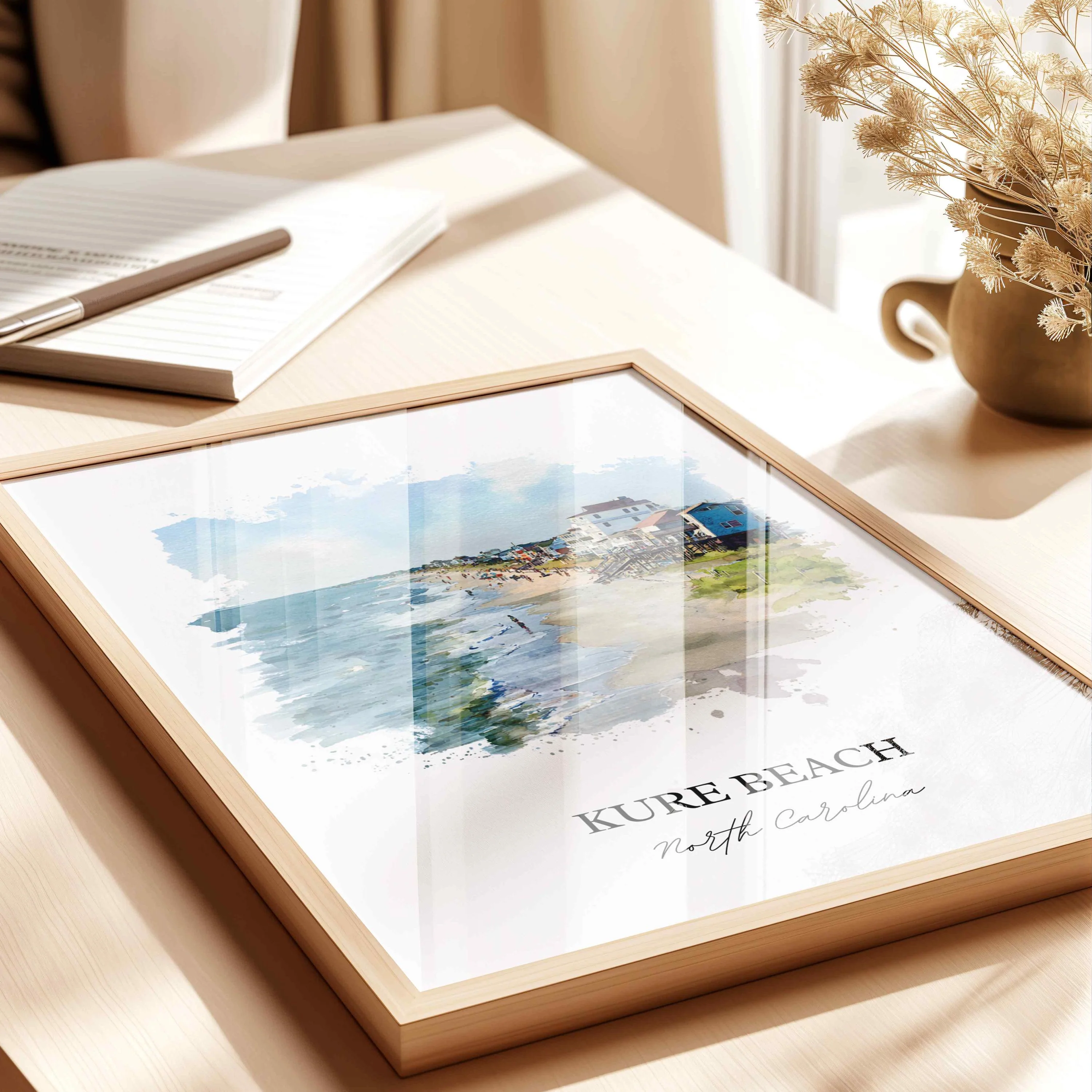 Kure Beach, North Carolina – Watercolor Art Print - Image 6