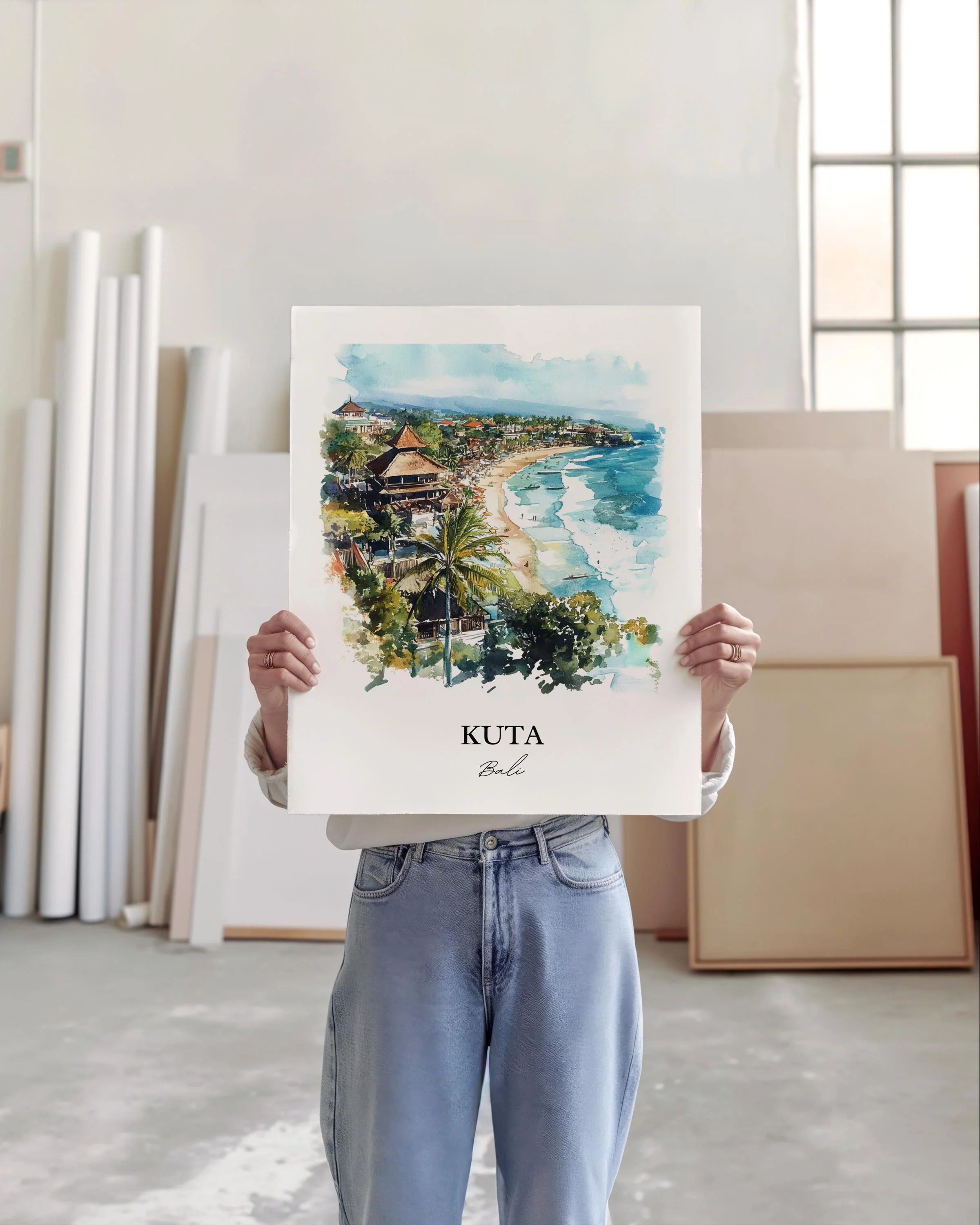 Kuta Bali, Indonesia – Watercolor Art Print - Image 4