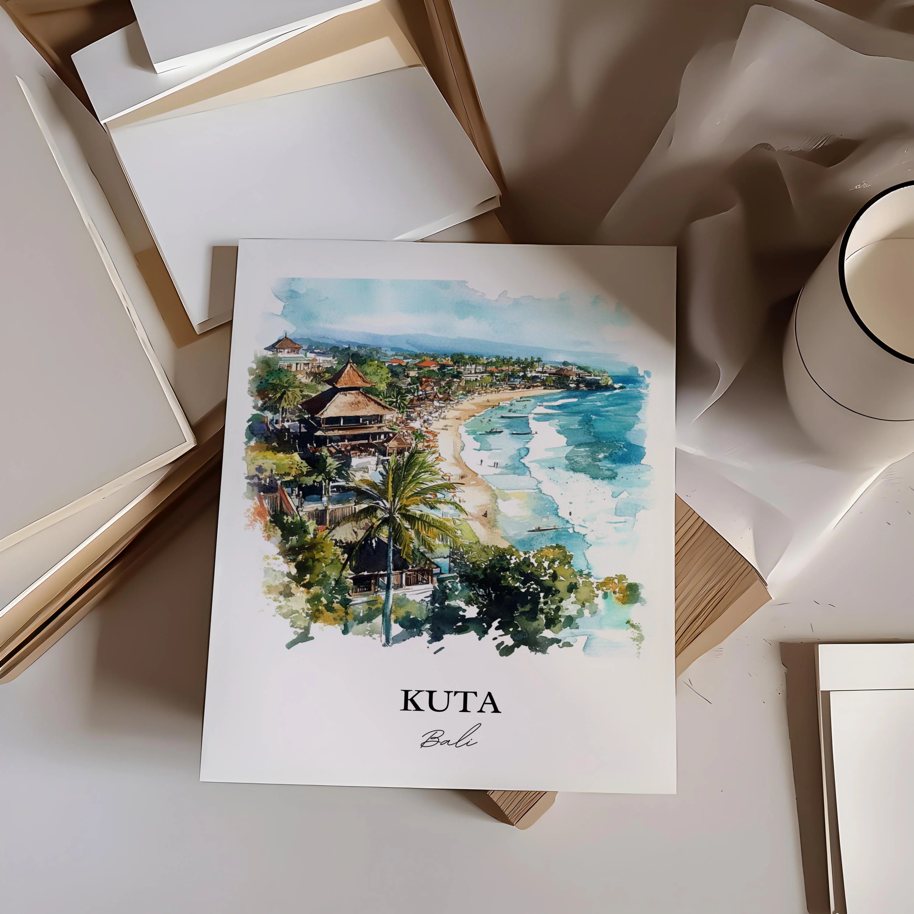 Kuta Bali, Indonesia – Watercolor Art Print - Image 5