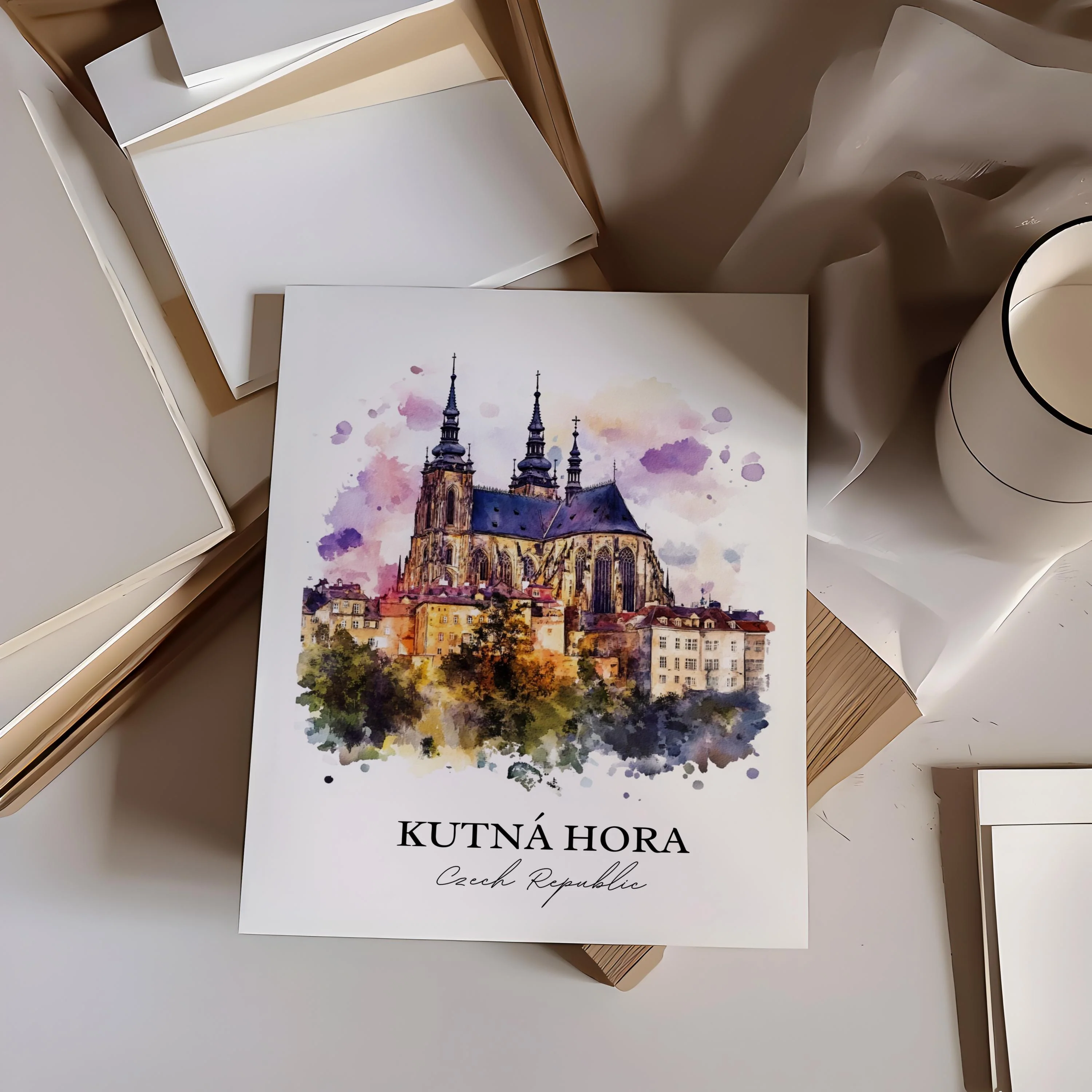 Kutna Hora, Czech Republic – Watercolor Art Print - Image 5