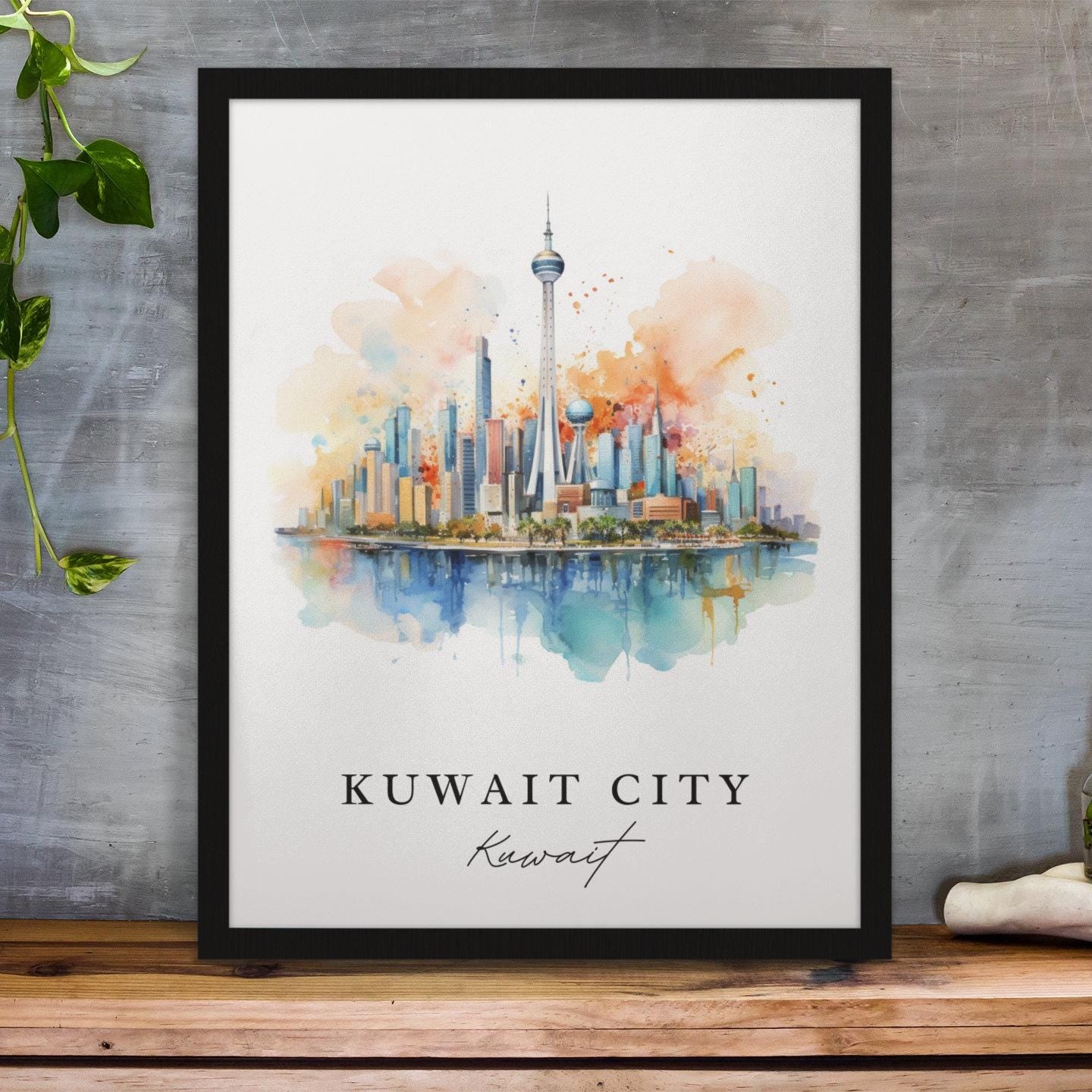 Kuwait City, Kuwait – Watercolor Art Print - Image 6