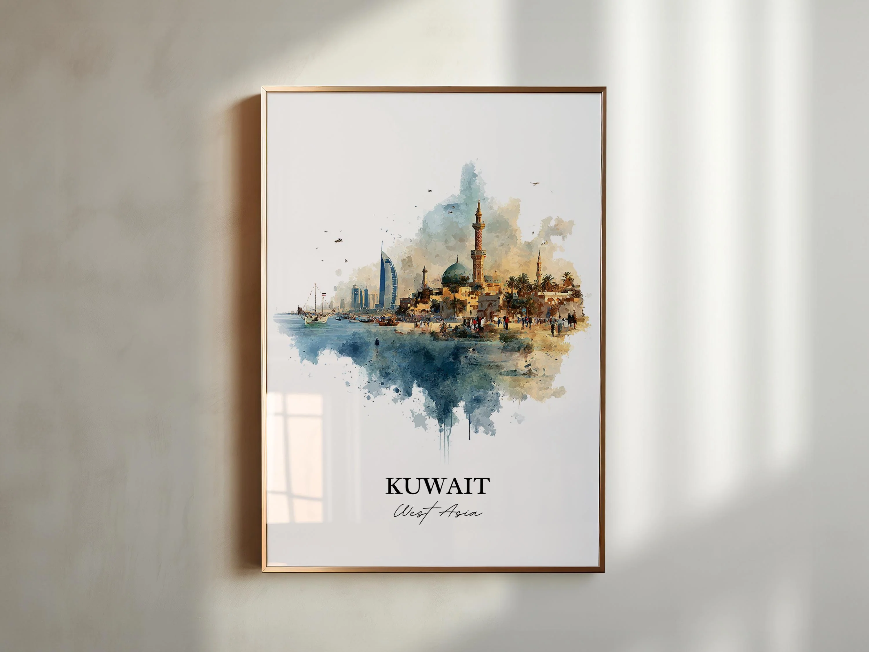 Kuwait, Kuwait – Watercolor Art Print - Image 3