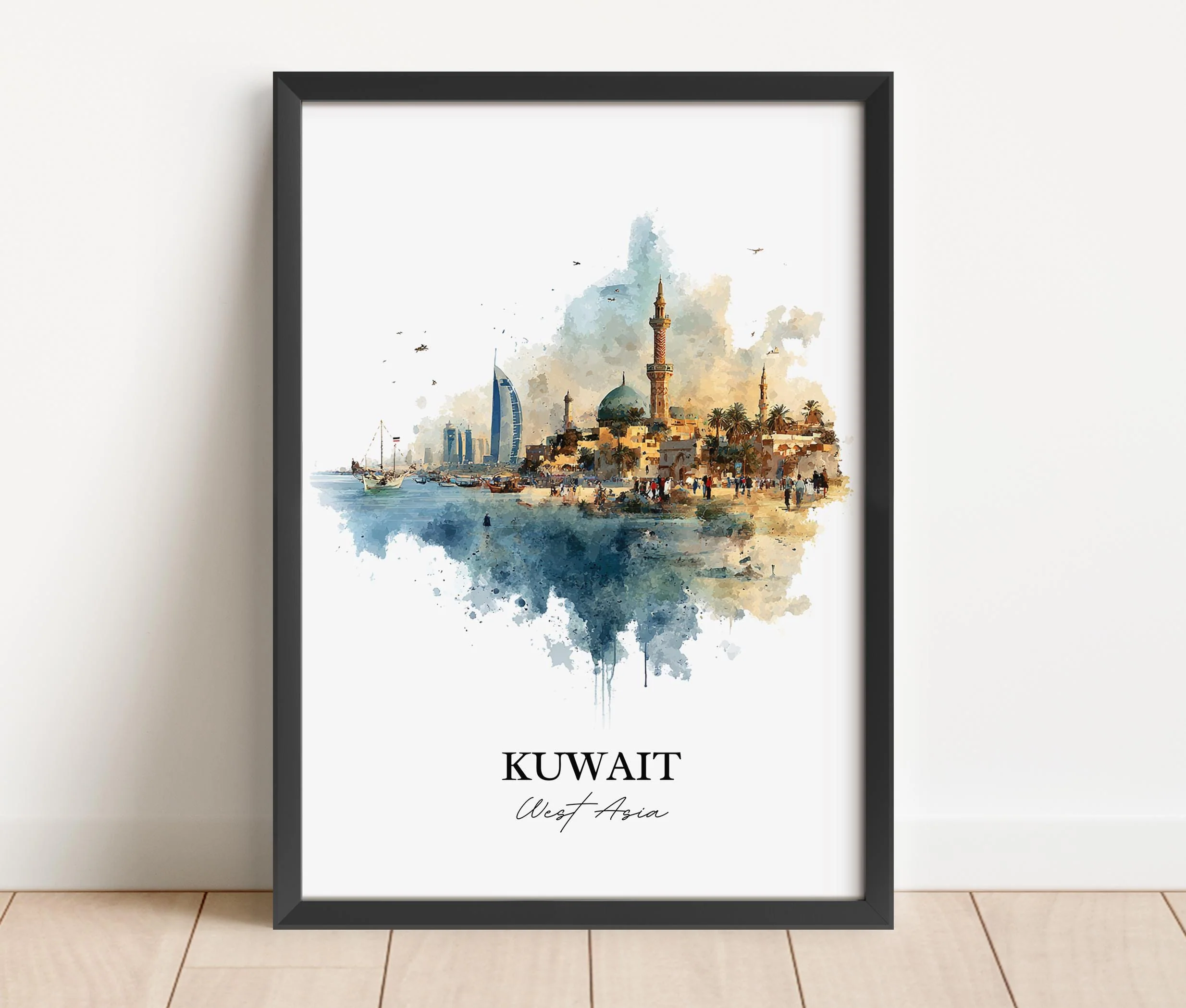 Kuwait, Kuwait – Watercolor Art Print - Image 4