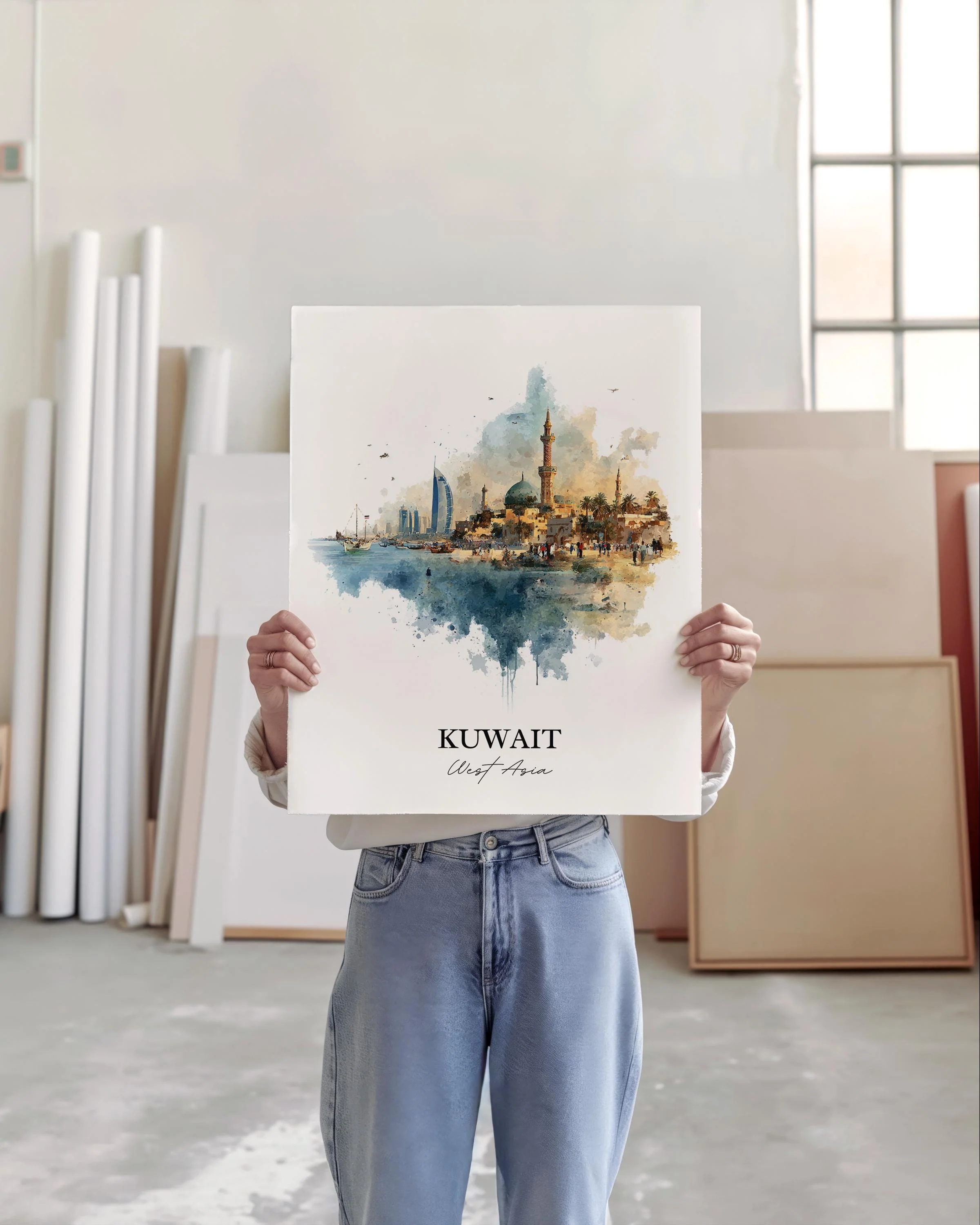Kuwait, Kuwait – Watercolor Art Print - Image 5