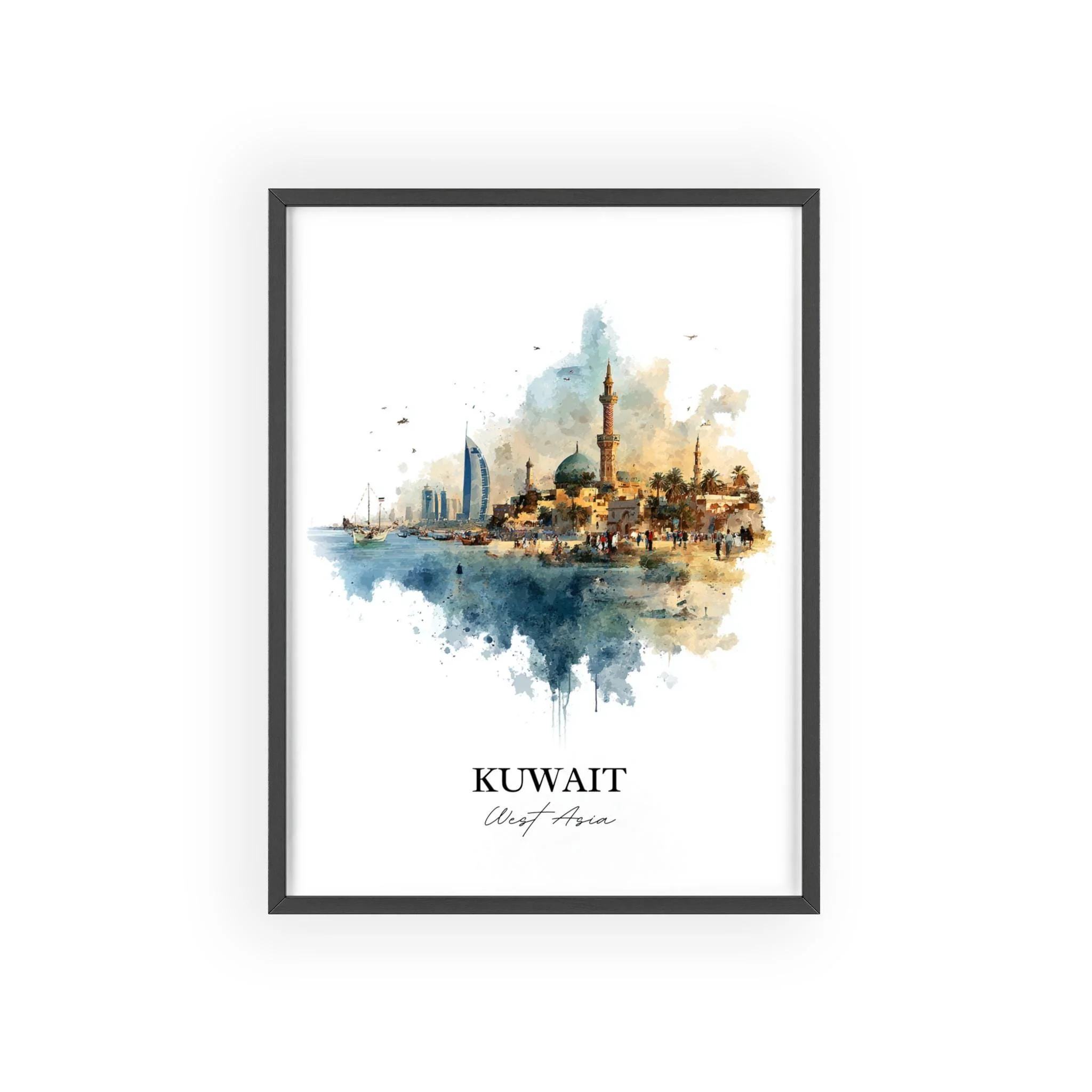 Kuwait, Kuwait – Watercolor Art Print - Image 7