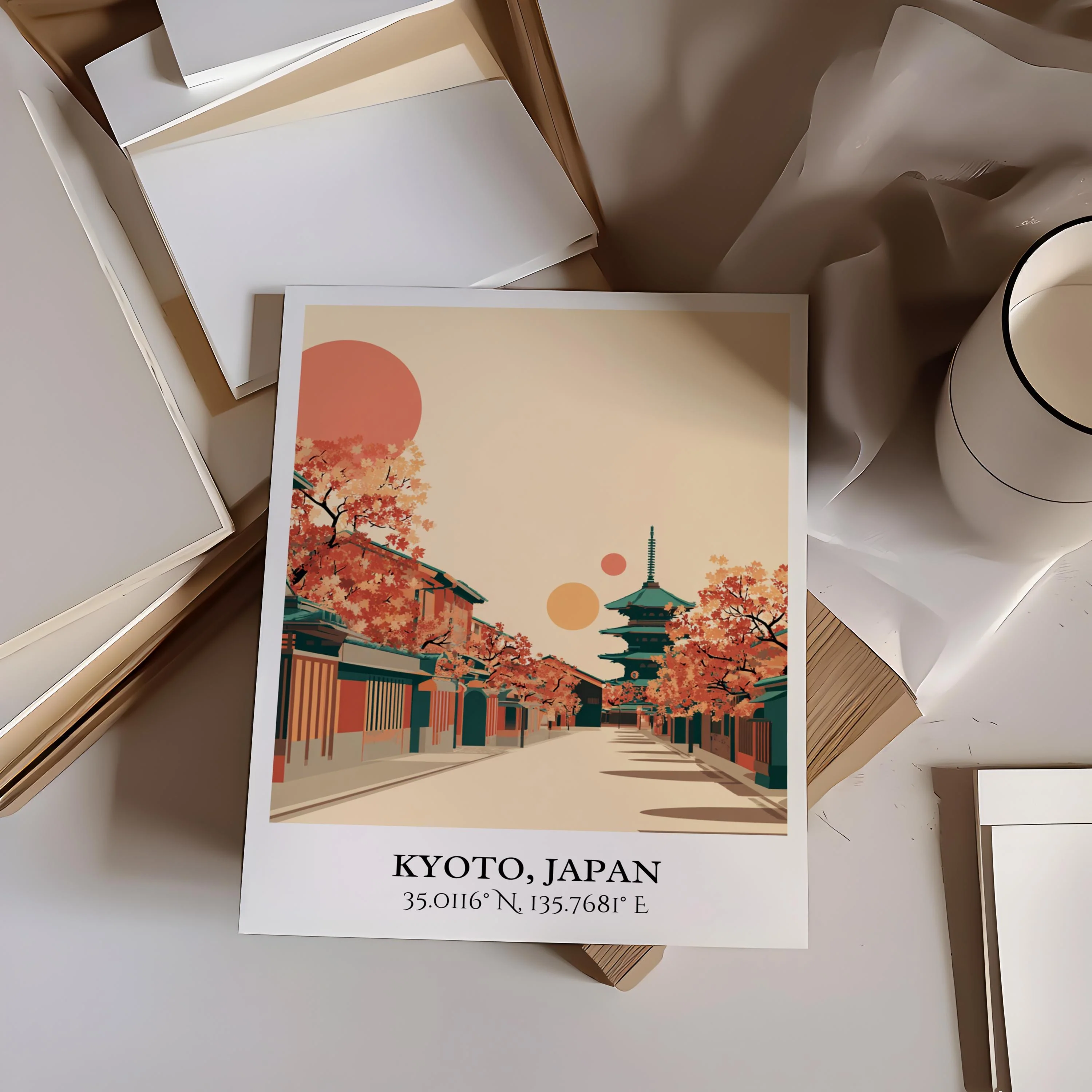 Kyoto, Japan – Watercolor Art Print - Image 3