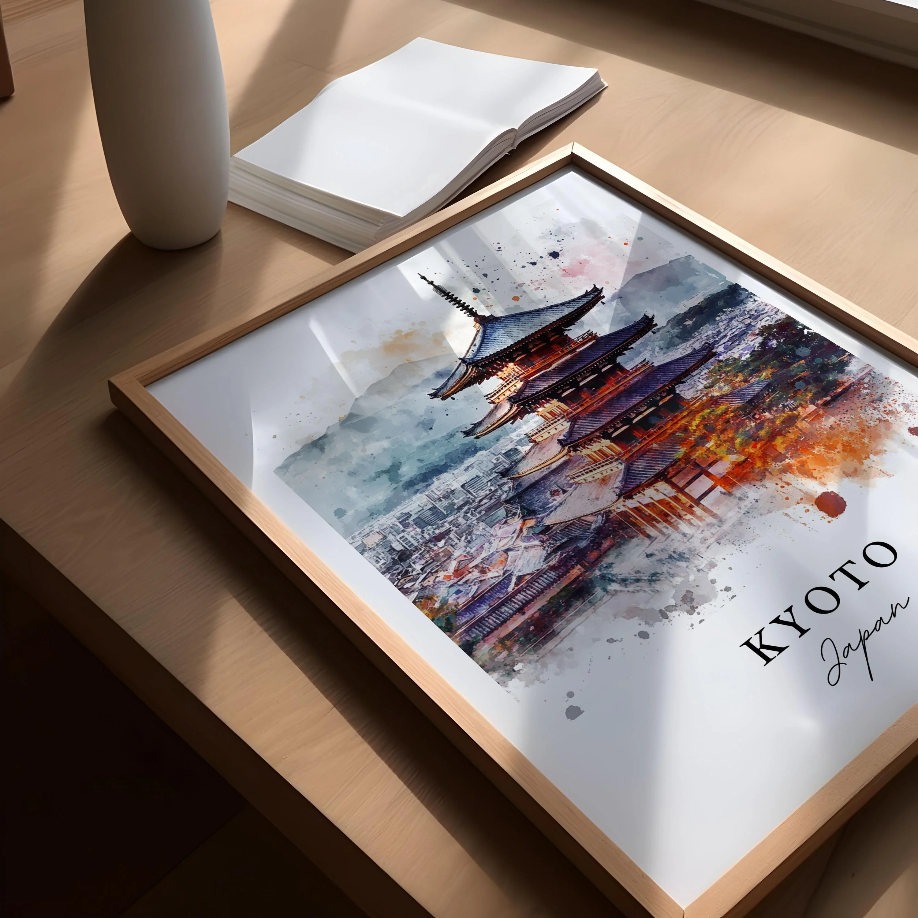 Kyoto, Japan – Watercolor Art Print - Image 3