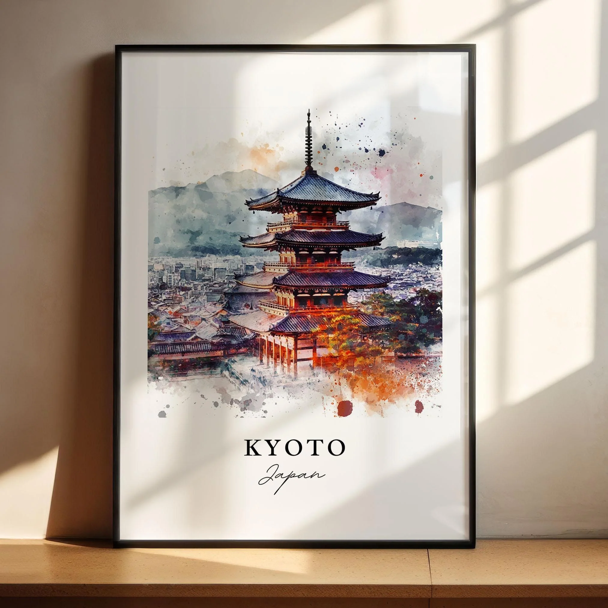 Kyoto, Japan – Watercolor Art Print - Image 4